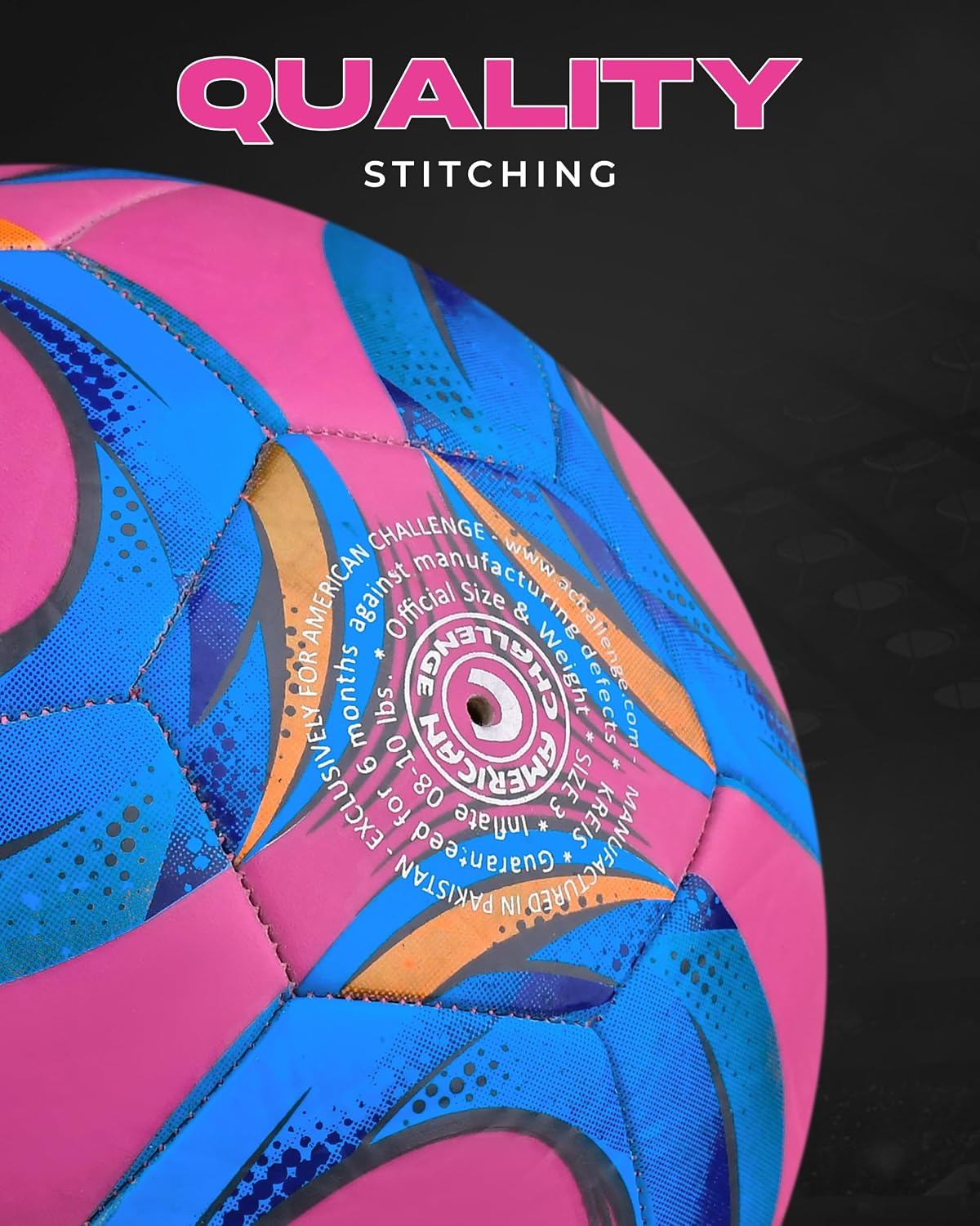 American Challenge Kreis Soccer Ball Size 3, 4 & 5 | Durable TPU casing with Hybrid SR bladder for reliable bounce, ideal for practice and recreational play - Image 4