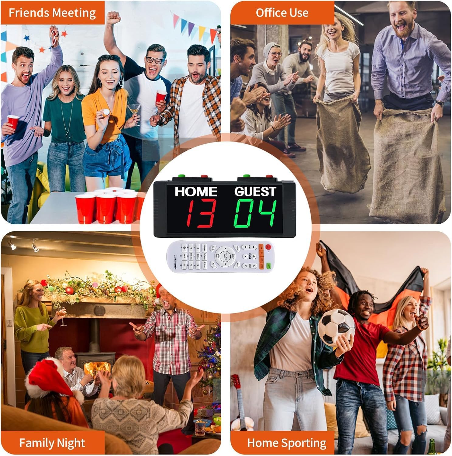 YZ Battery Powered Scoreboard Clock Timer with Buttons, Portable Digital Scoreboard with Remote, Electronic Scoreboard with Stand, Cornhole Score Keeper for Outdoor Yard Games/Shuffleboard/Pickleball - Image 6
