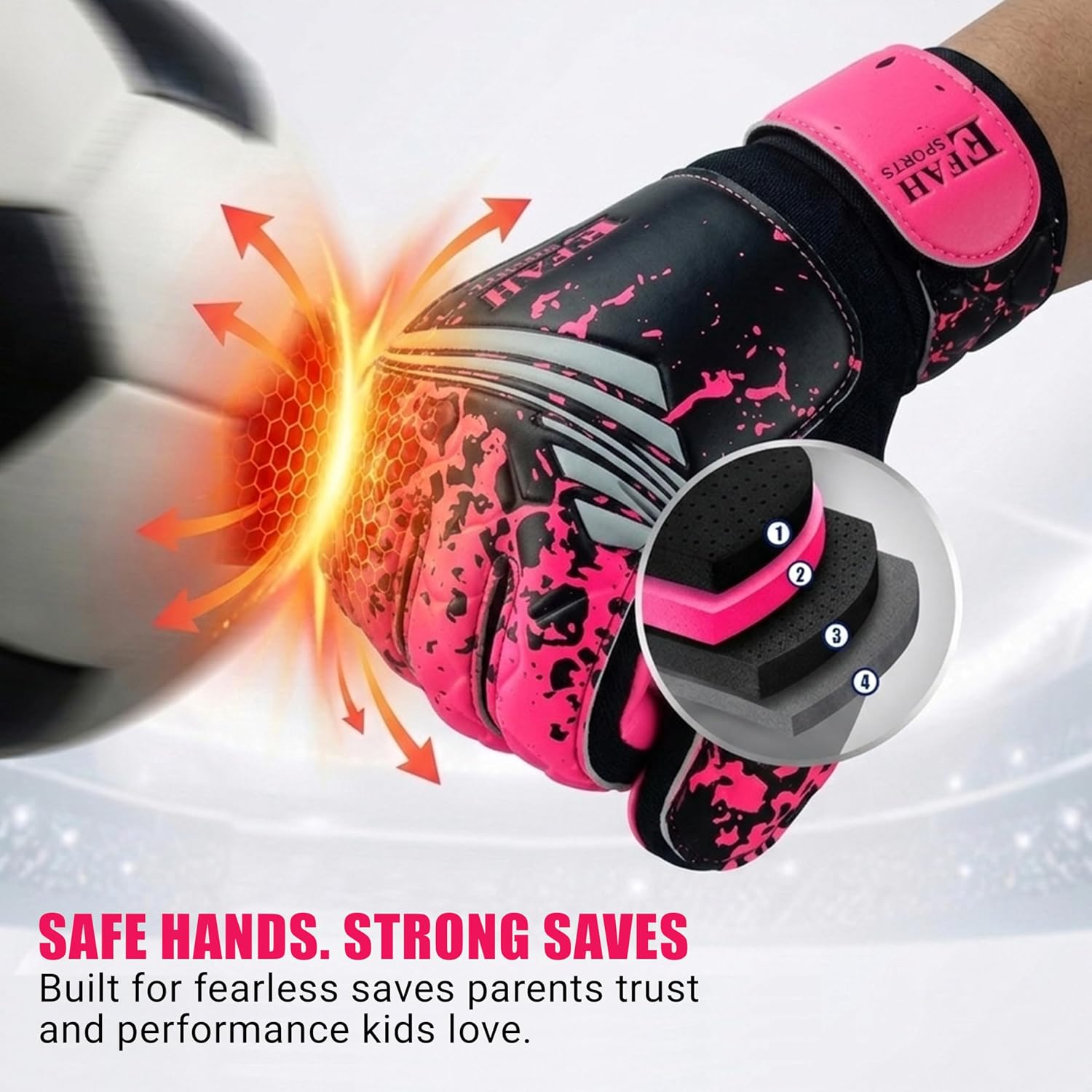 Soccer Goalie Goalkeeper Gloves for Kids Boys Children Youth | Strong Grip Latex Palm - Image 5