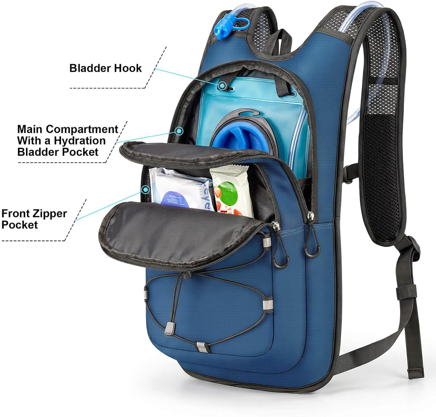 MIYCOO Hydration Backpack - Hiking Water Backpack with 2L Water Bladder | Running Hydration Vest Backpack for Men Women, Lightweight Hydration Pack for Hiking, Cycling, Climbing - Image 2
