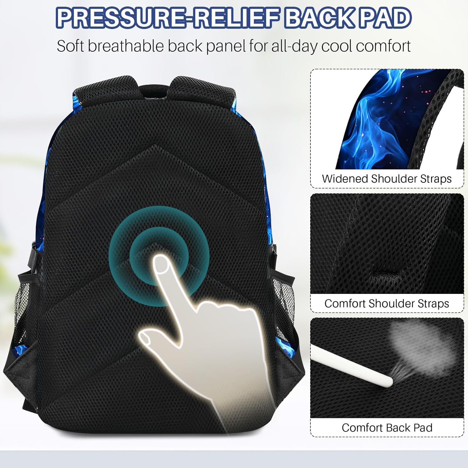 Kids Backpack for Boys - Soccer Boys Backpacks for Kids Teens Elementary Middle School, 17″ Large Capacity Students Bookbag, Perfect for Travel and School - Image 5