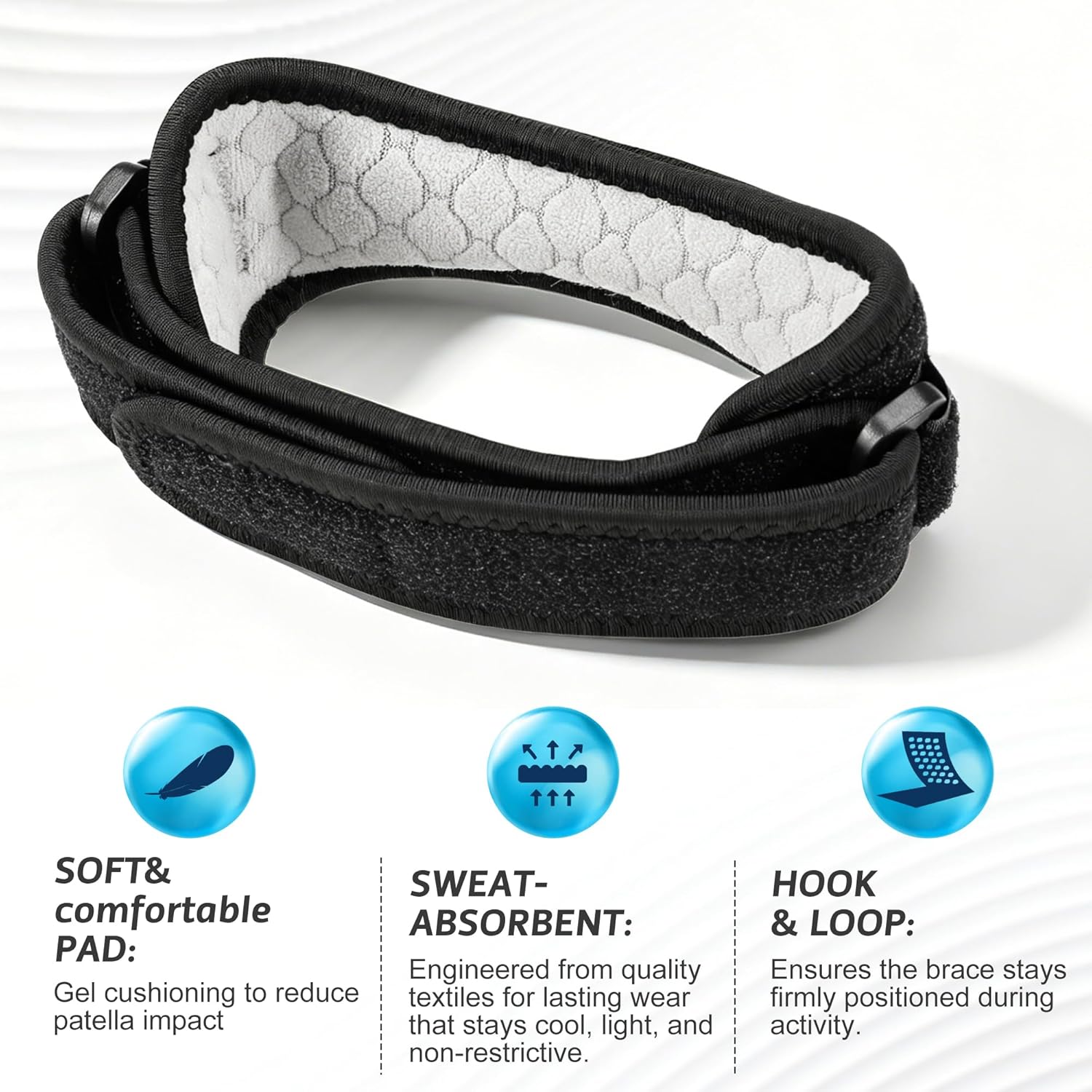 IPOW Patella Tendon Knee Strap 2 Pack Knee Pain Relief & Patella Stabilizer Knee Strap, Patellar Tendon Support Strap, Knee Brace for Running, Hiking, Soccer, Basketball, Jumpers Knee, Tennis, Volleyball & Squats - Image 4