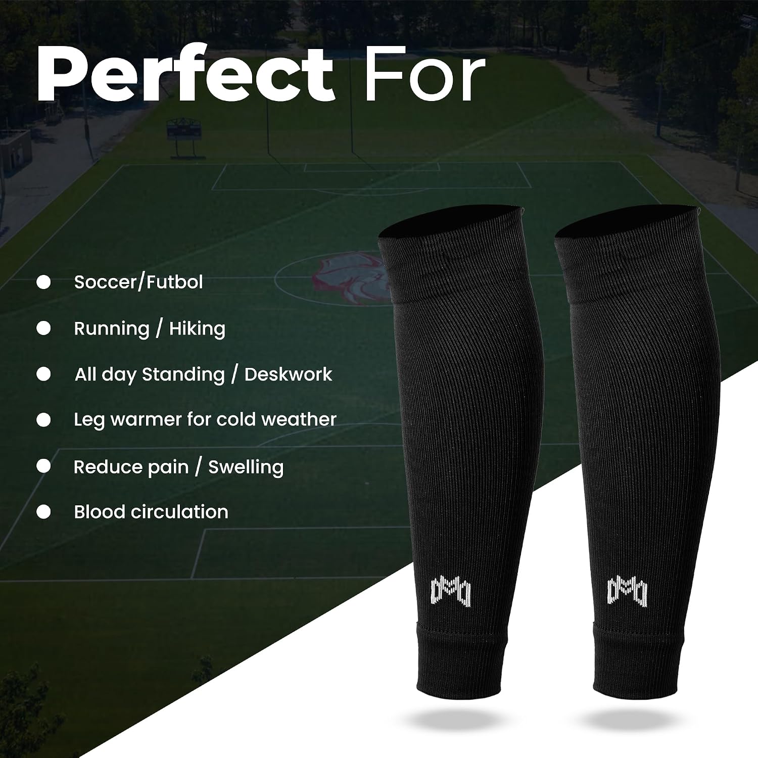 Pre Cut Soccer Sock Sleeves, Companion for Soccer Grip Socks, Securely Holds Shin Guards, Compression Leg Warmer - Image 6