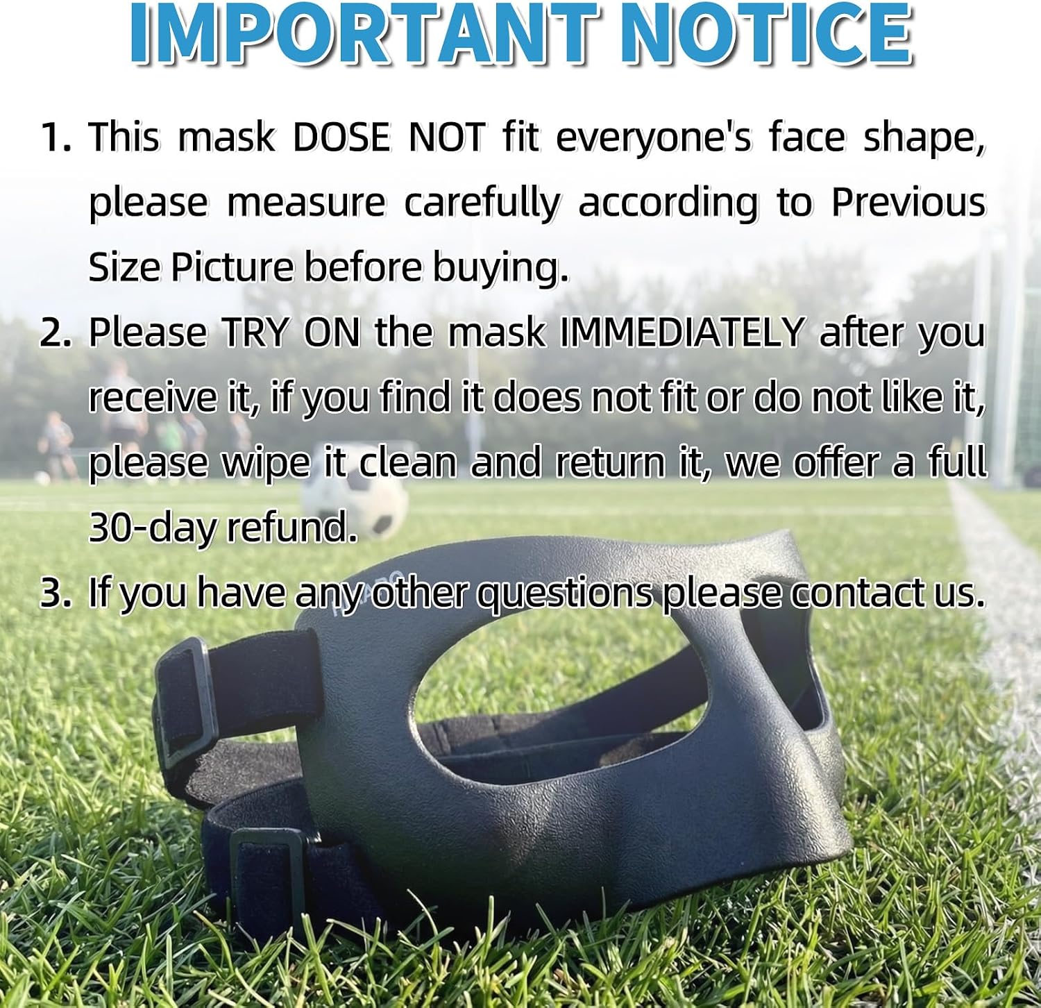 QK03B Matte Nose Guard for Broken Nose, Basketball Face Mask, Protective Sports Shield for Soccer, Adjustable with Padding for Men and Women - Image 4