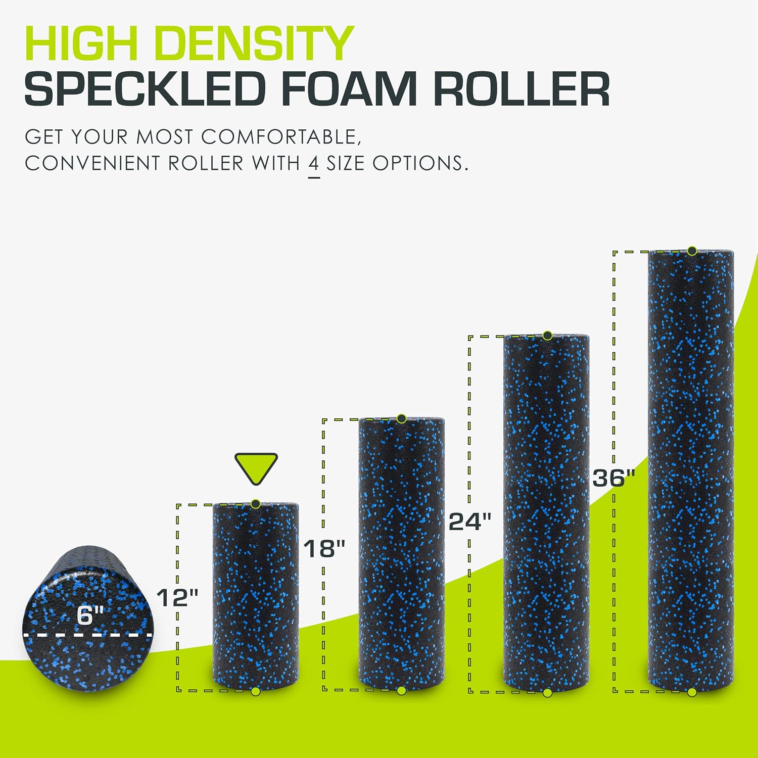 ProsourceFit High Density Foam Rollers 12 - inches long, Firm Full Body Athletic Massage Tool for Back Stretching, Yoga, Pilates, Post Workout Muscle Recuperation, Black/Blue - Image 2