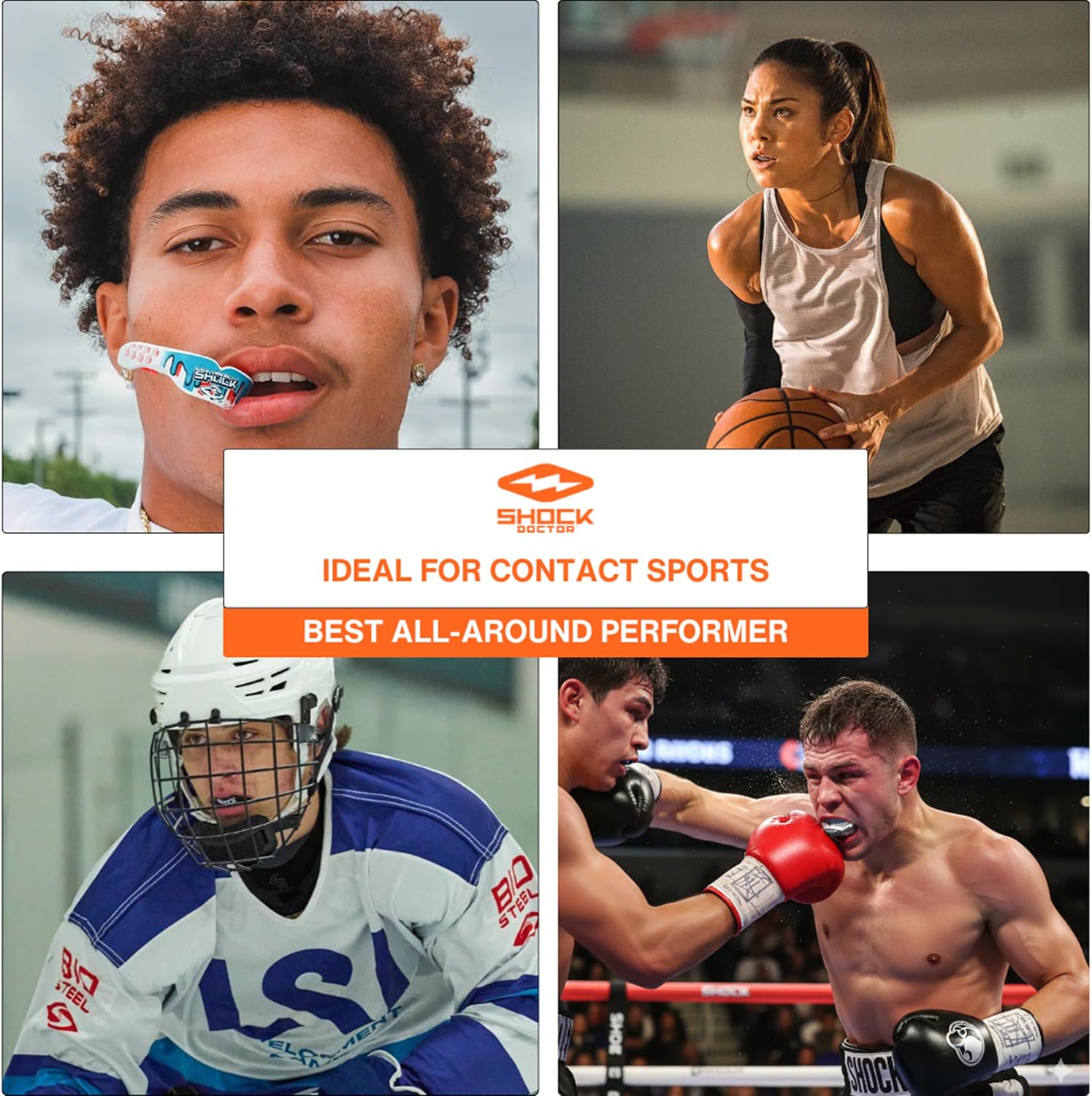Shock Doctor Mouth Guard, Custom Fit Football Mouth Guard, Moldable Mouth Guard Boxing, Lacrosse, Hockey, MMA, Football & More, Mouthpiece, Mouthguard Sports, Adult - Strapped - Image 4
