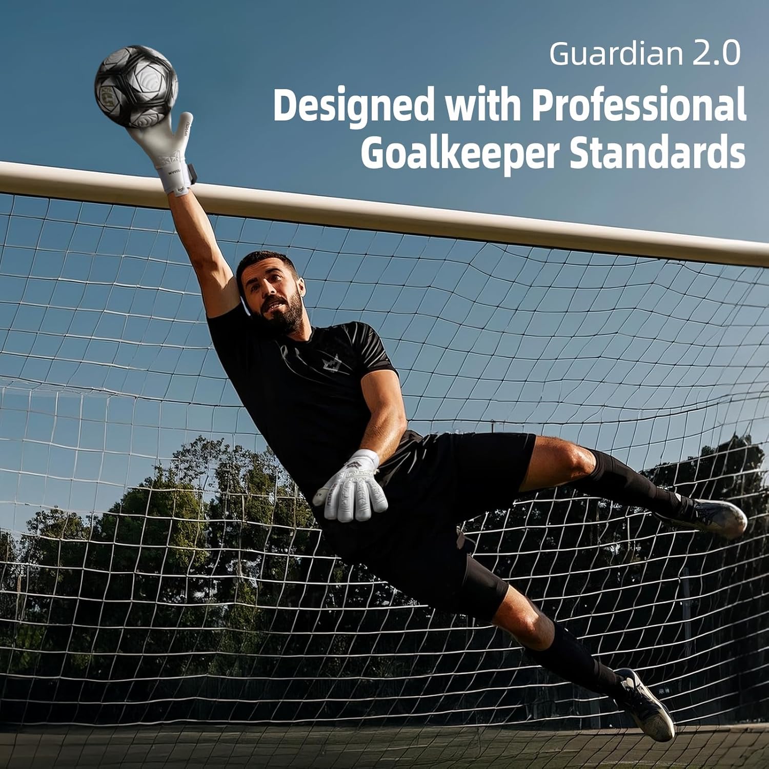 Soccer Goalie Gloves for Adults and Youth, High Performance Goalkeeper Gloves with 5 Detachable Finger Saves, Soccer Gloves with 4mm Sticky Latex Palm - Image 2