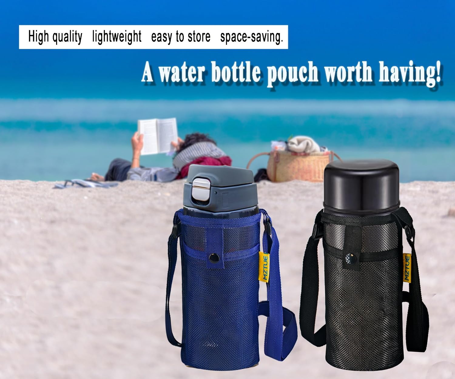 Water Bottle Holder with Strap for Walking, Hiking | Hands Free Bottle Sling Bag, Easy Clean, Lightweight, Foldable, Space Saving Carrier Suitable for Daily Essentials - Image 2