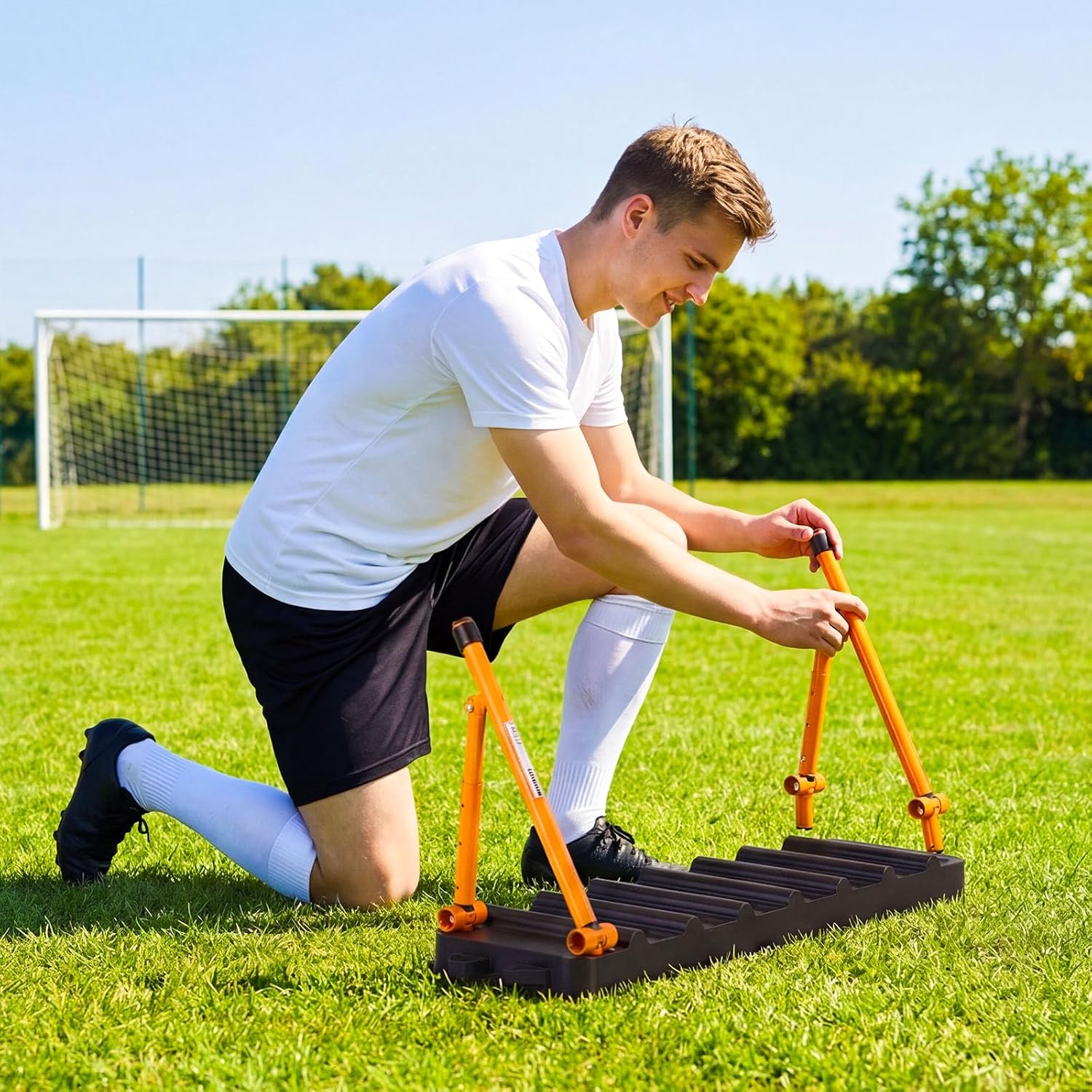 VEVOR Soccer Rebounder Board, Mult-Adjustable Angles Portable Soccer Rebound Wall, Foldable Kickback Board, Soccer Practice Equipment, Ideal for Kids & Adults Passing & Shooting Drills - Image 9