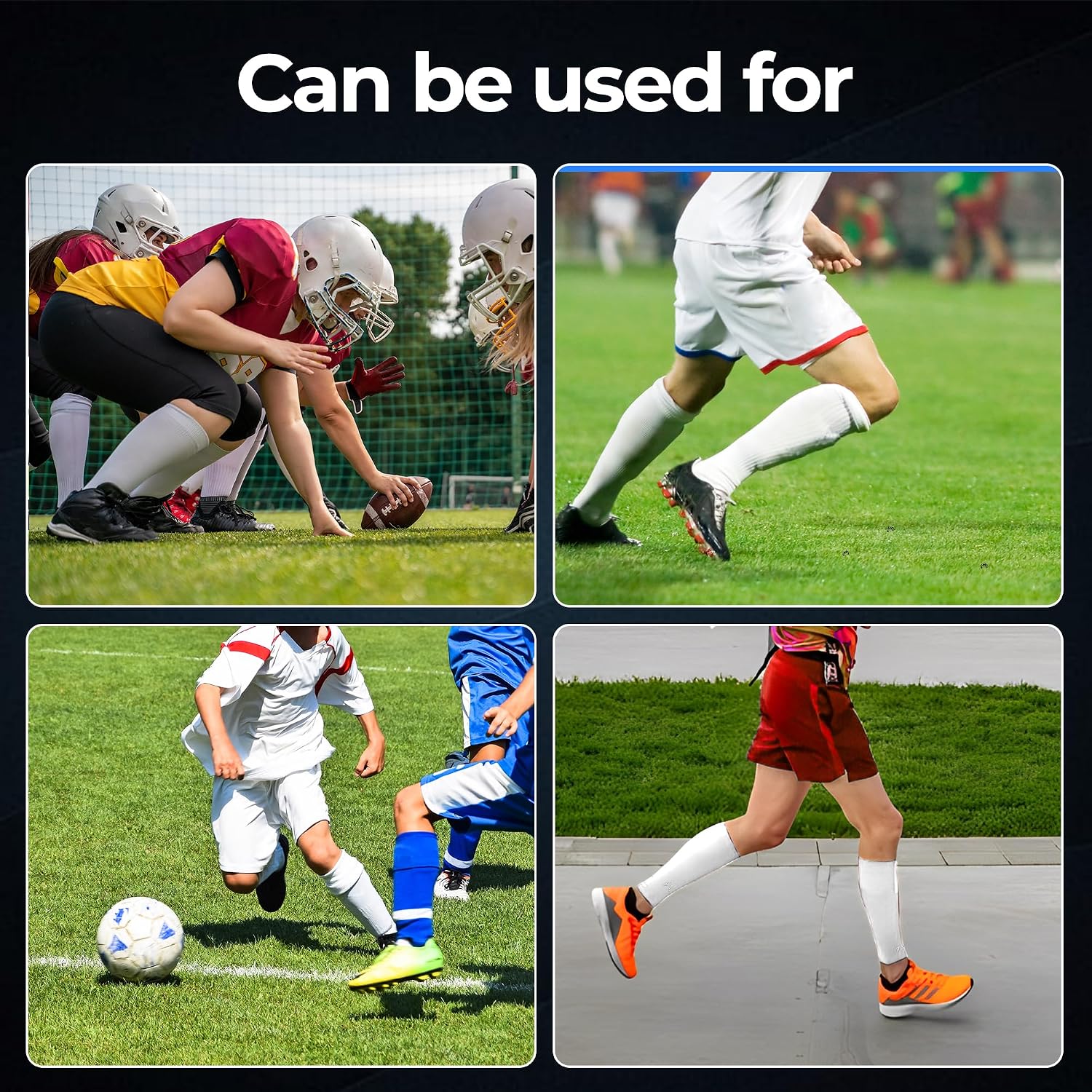 Pre Cut Soccer Sock Sleeves, Companion for Soccer Grip Socks, Securely Holds Shin Guards, Compression Leg Warmer - Image 8