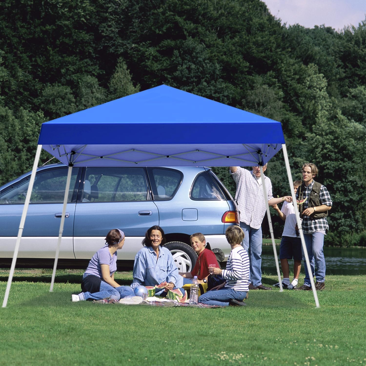10x10FT Slant Leg Pop Up Canopy Tent, Portable Outdoor Shelter | 10x10FT Base 8x8FT Top, Adjustable Heights, Instant Shelter with Carrying Bag for Patio Deck Garden and Beach - Image 7