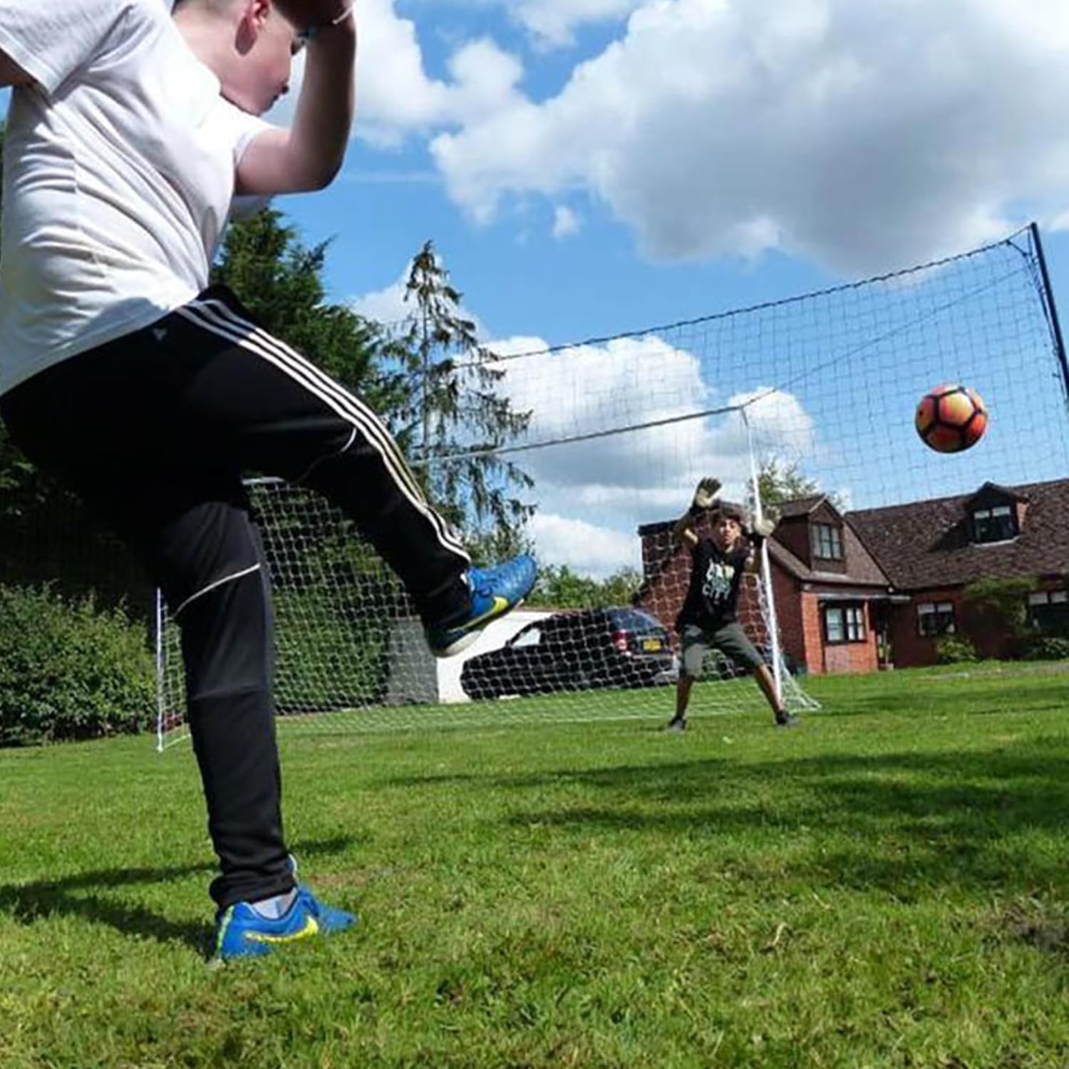Open Goaaal Soccer Goal, Rebounder and Backstop Net | All-in-one backyard system; continuous shooting practice and missed-shot protection - Image 2