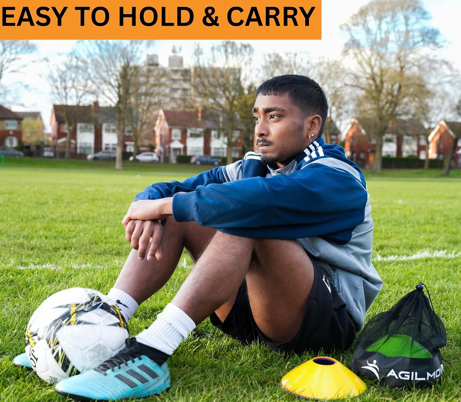 Flexible Soccer Cones (Set of 60/50/40/25) with Mesh Bag & Strap, Sports Cones for Soccer, Basketball, Football Training Equipment, Agility Soccer Cones for Drills Training - Image 6