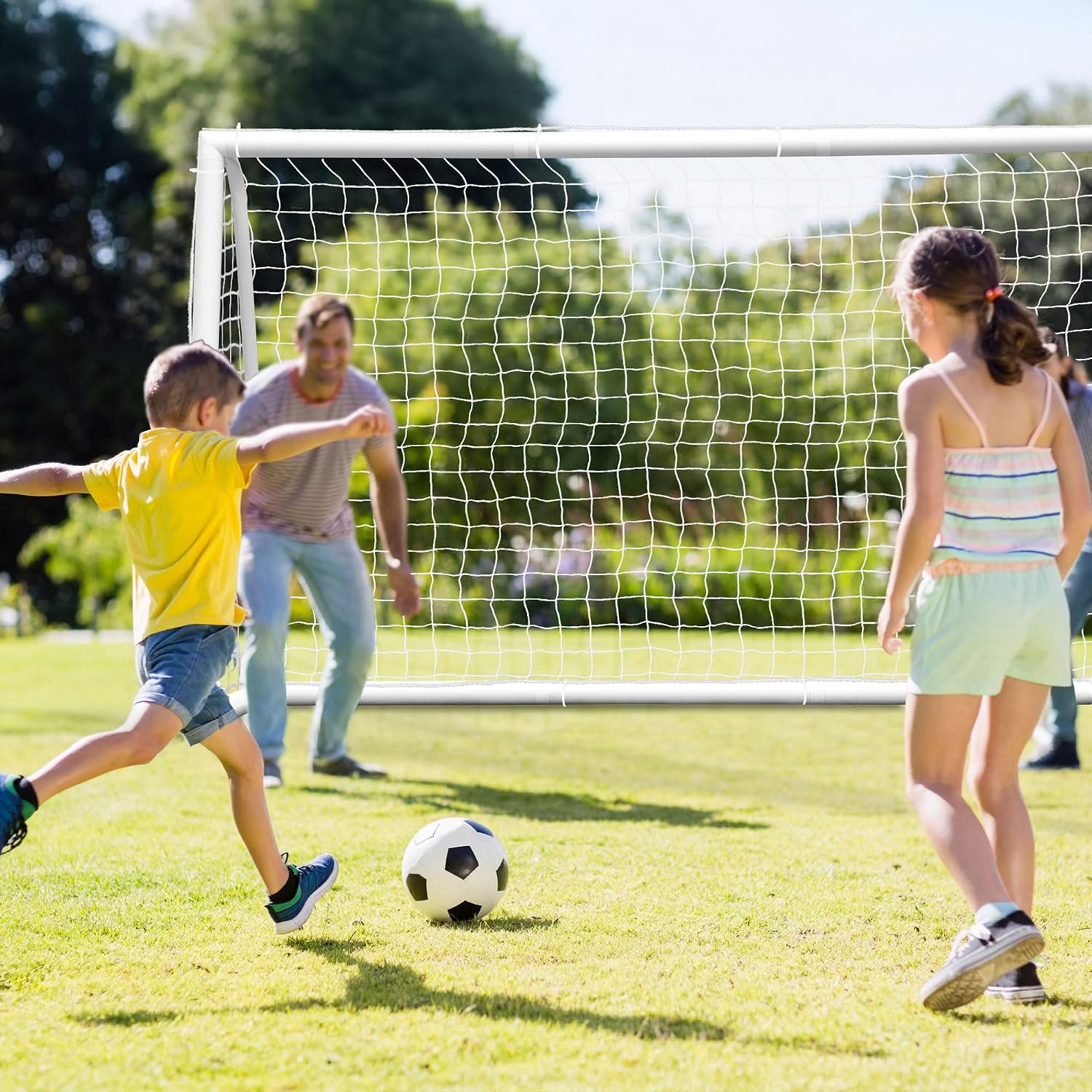 ZENY 10X6.5ft Portable Soccer Goal, Indoor Outdoor Backyard Training Goal | PVC Frame Goal, All Weather Net, Easy Assembly, Soccer Practice Equipment for Youth Adults - Image 5