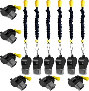 12 Packs Sports Whistles with Lanya...