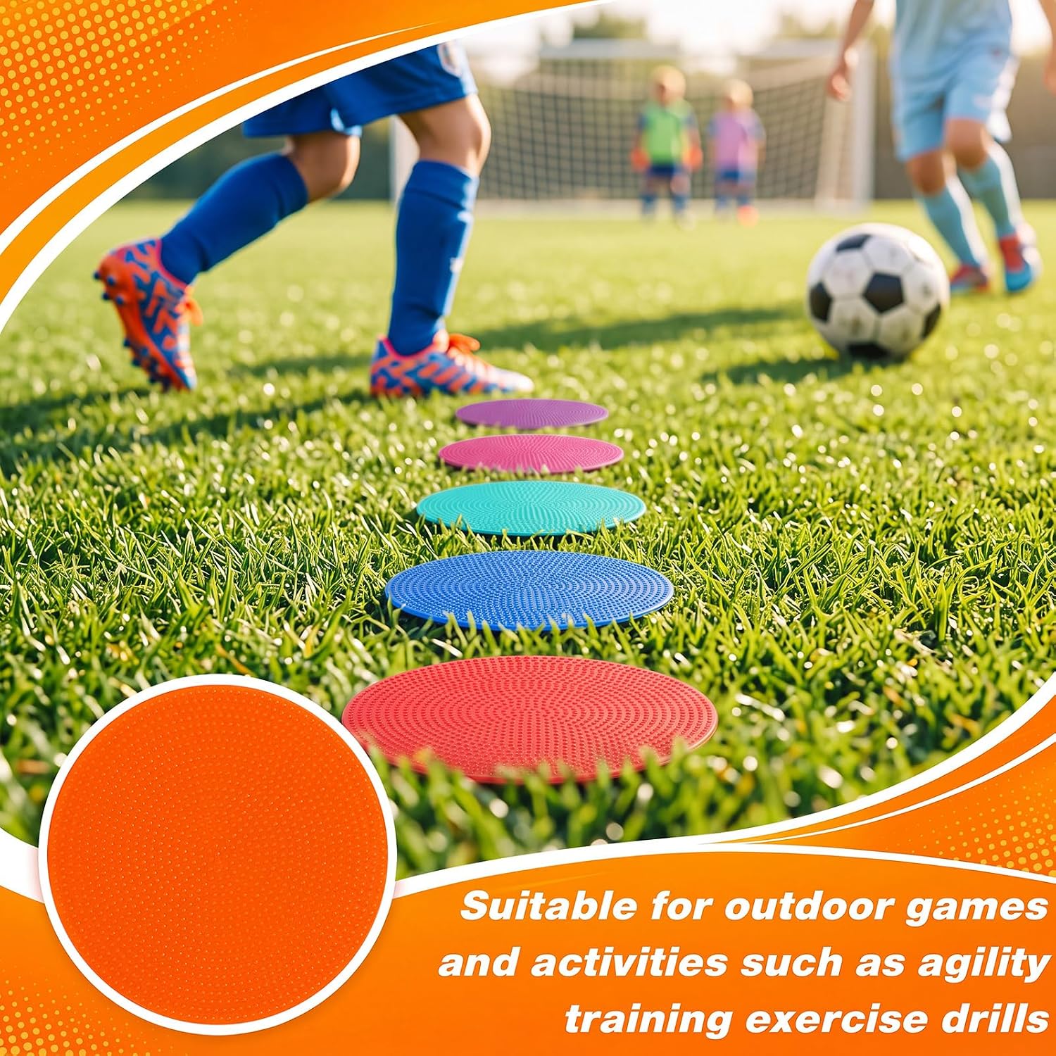 Tinideya Poly Spot Markers 4.7 Inch 9 Color Non Slip Tear-Resistant | 90 Pcs Gym Floor Vinyl Poly Dots Agility Spot Markers for Soccer Basketball Speed Training Field Dance Sports Exercise - Image 6