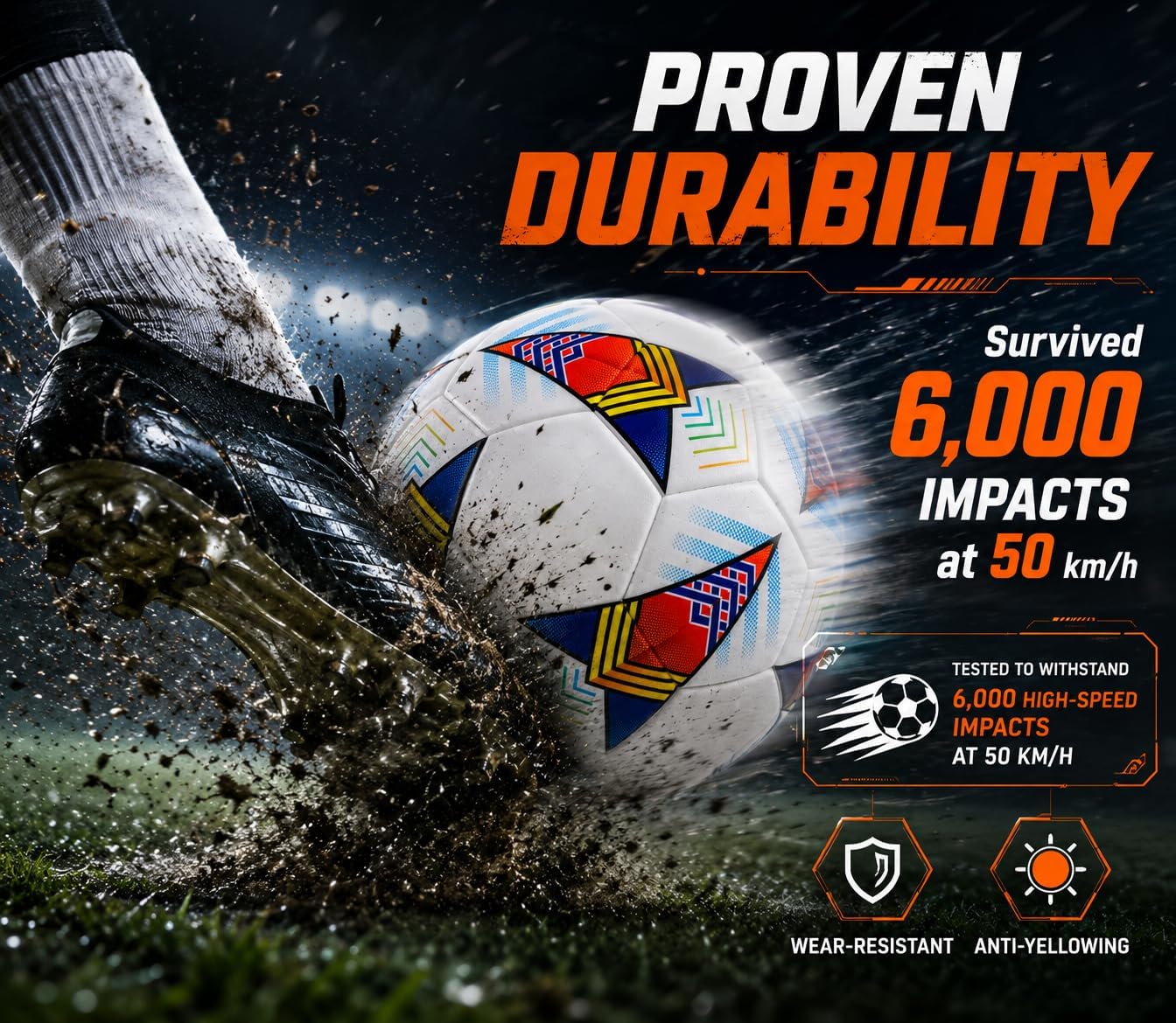 Size 5 Soccer Ball—SGS Lab-Tested Pro Match Grade with Pump & Needles | Seamless Waterproof TPU Leather, 0.86% Sphericity, 2.3% Air Loss, Indoor Outdoor Match Training for Adults & Youths - Image 5