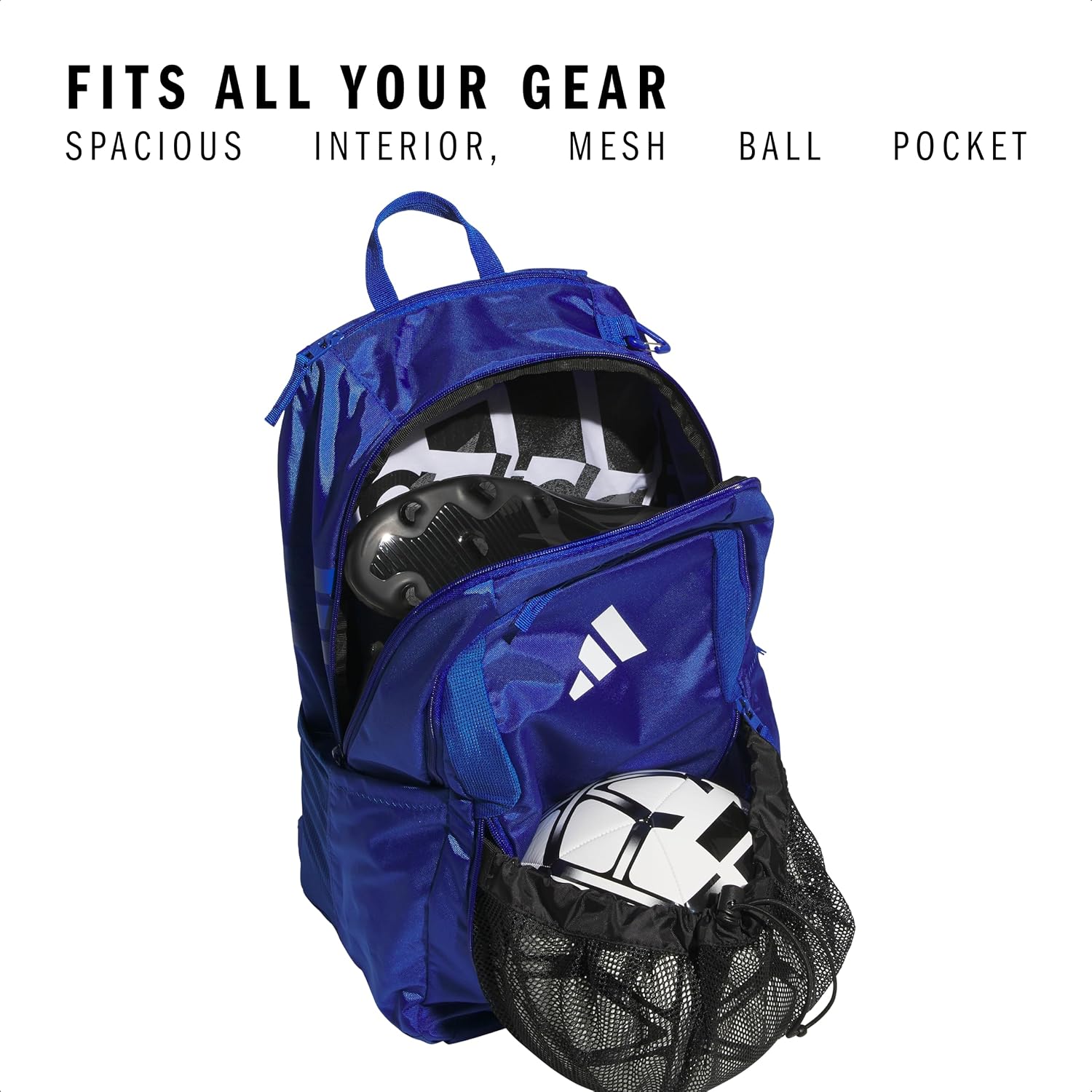 adidas Stadium Soccer Backpack 36L | Padded Laptop Sleeve, Holds A Size 5 Ball, Vented Gear Pocket, Stays Dry On Wet Fields, School Gym & Travel Ready - Image 2