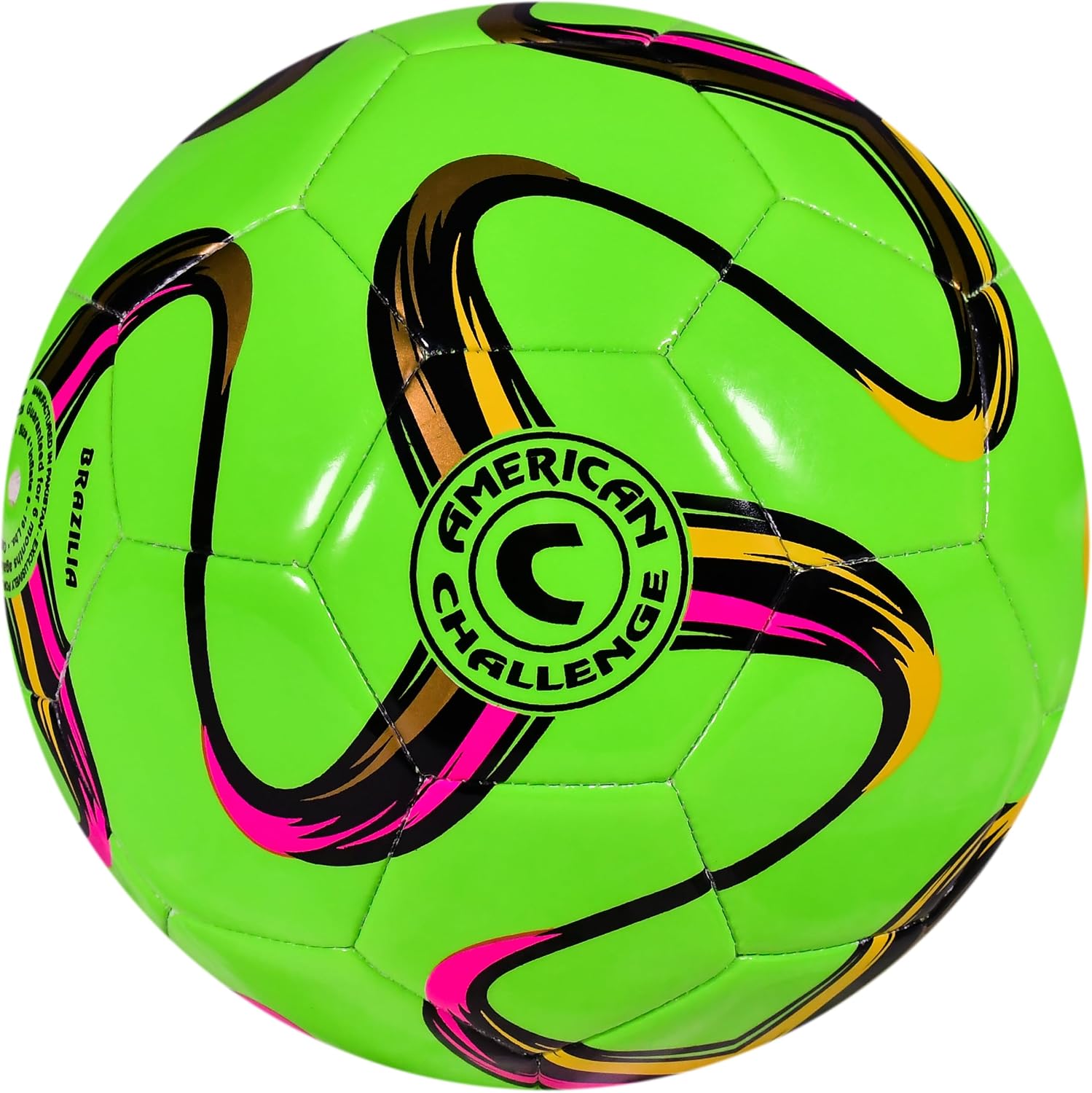American Challenge Brasilia Soccer Ball Size 5, 4, 3 & 2 | Durable TPU casing with Hybrid SR bladder for reliable bounce, ideal for training and recreational play