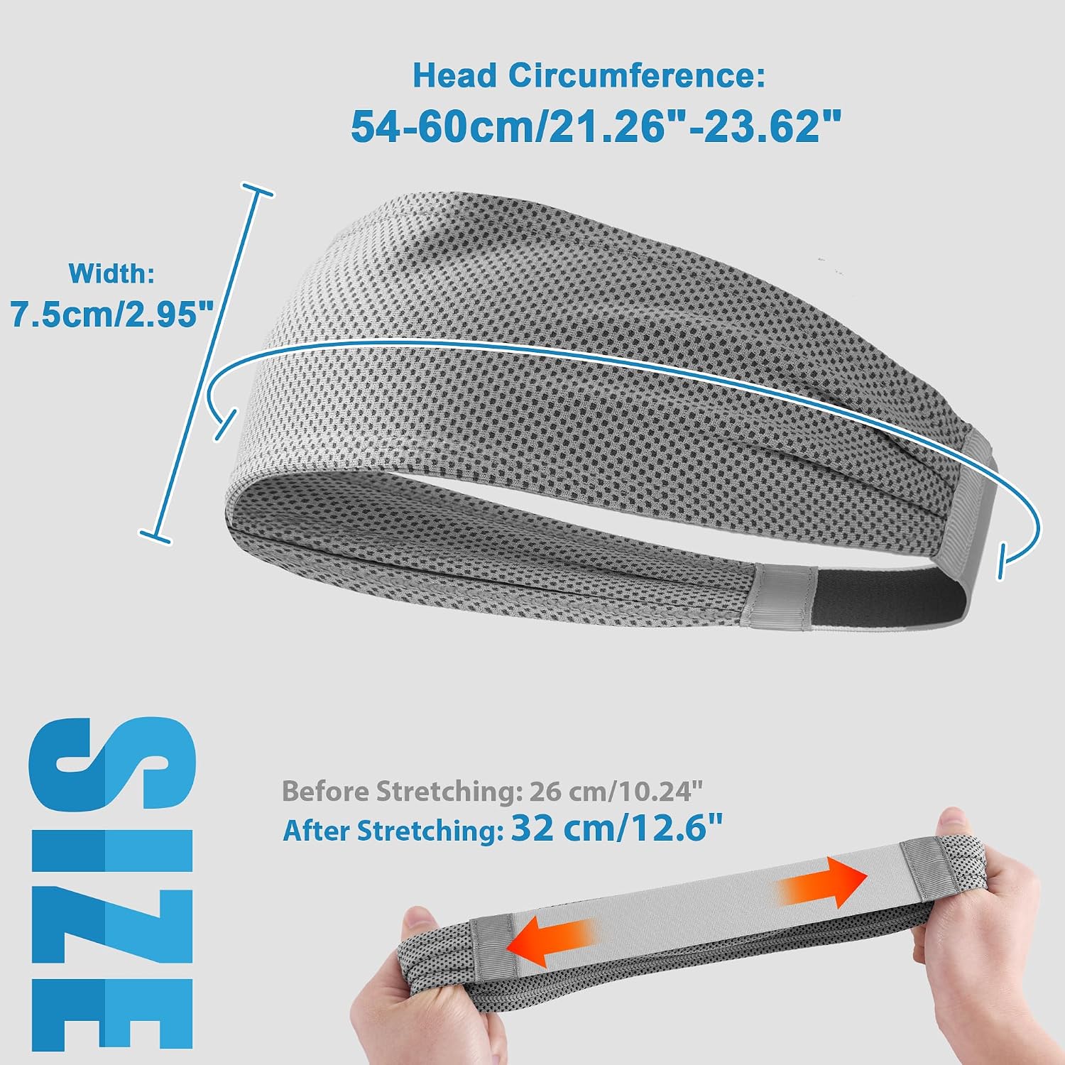 Sukeen Cooling Sports Headbands for Men: Instant Cooling Moisture Wicking Sweatbands Non-Slip Elastic Mens Headband Gym - Image 5