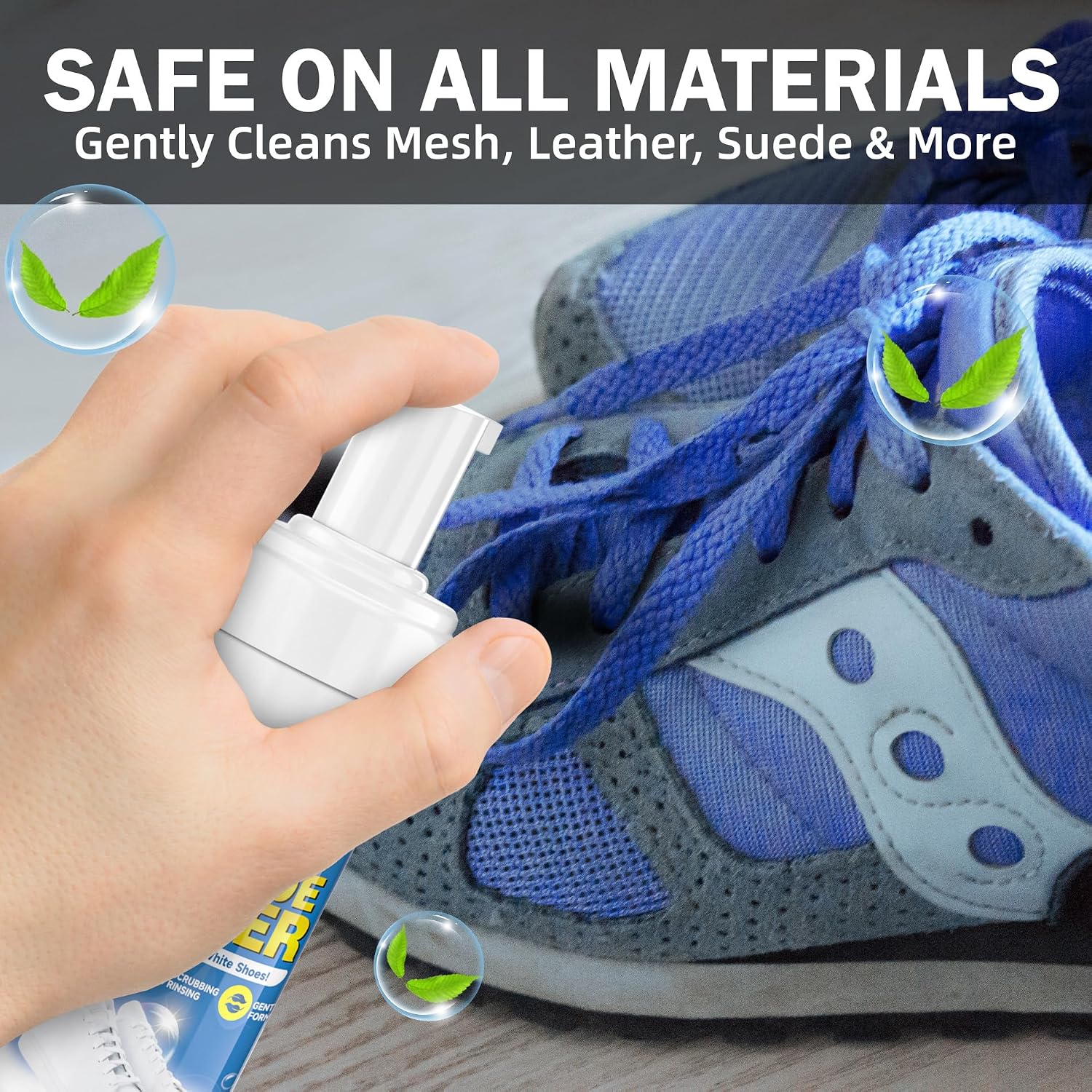 Shoe Cleaner Kit – Foam Cleaner for White Shoes & Sneakers, 6.76 fl oz | Fast Dirt And Stain Removal, Anti-Yellowing Care For Leather, Canvas, Mesh, Knit And Rubber, Brush & Towel Included - Image 4