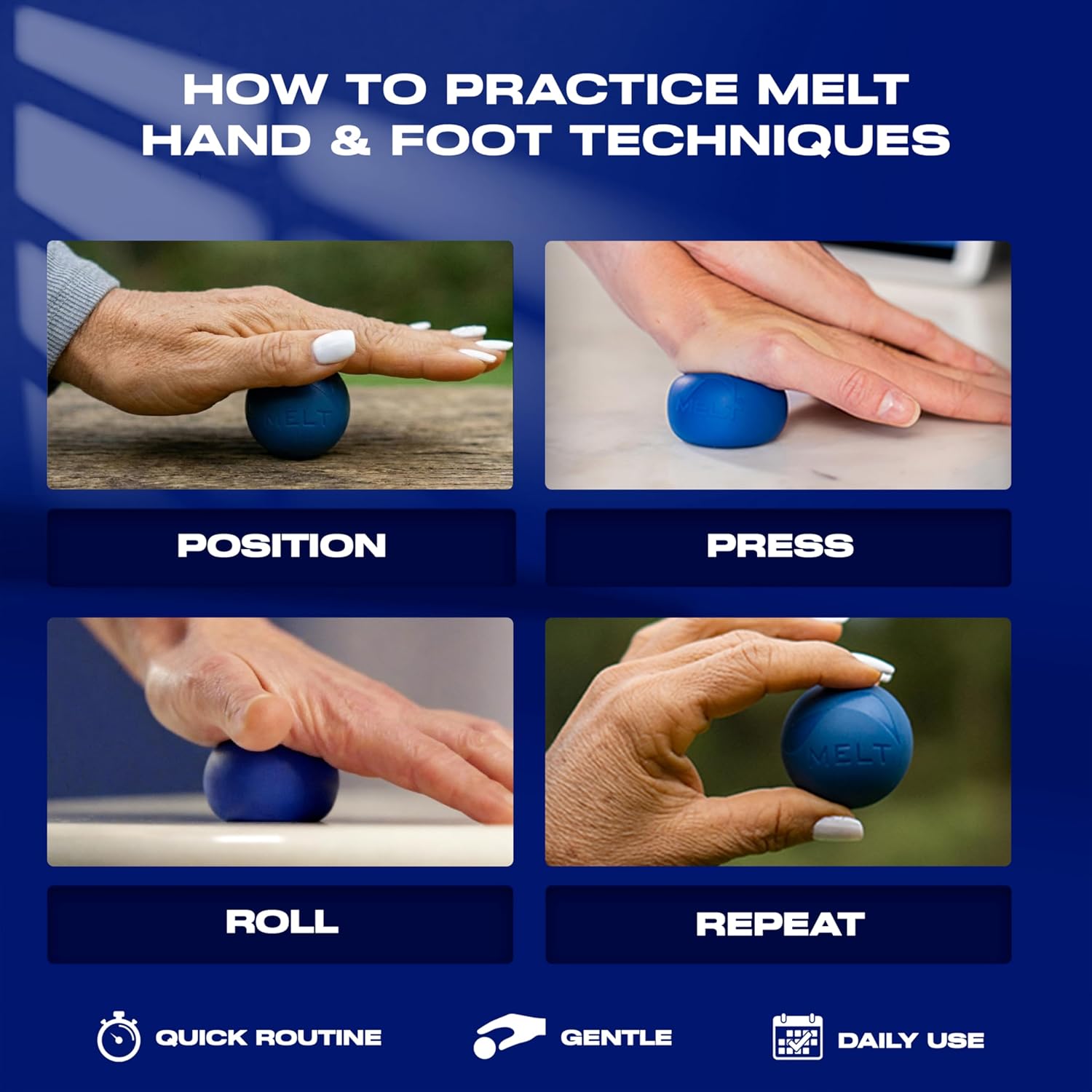MELT Method Hand & Foot Therapy Ball Kit w/ Sensory FasciaPoint - Therapy Massage Ball Set and Massage Roller for Plantar Fasciitis, Trigger Point, & Myofascial Release - Hand & Foot Roller Massager - Image 5