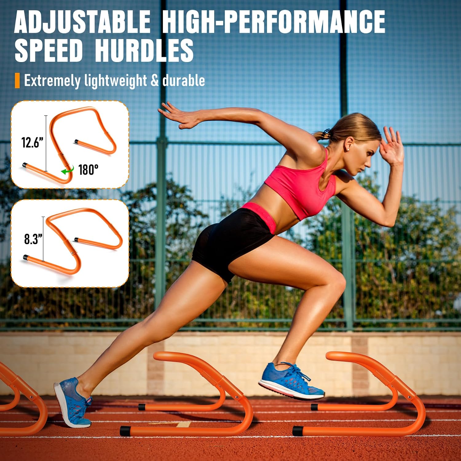 Agility Ladder, Agility Speed Training Equipment Set, 20ft Speed Ladder | 4 Hurdles, 12 Soccer Cones, Jump Rope, Running Parachute, Soccer Football Basketball Training Equipment Accessories - Image 4