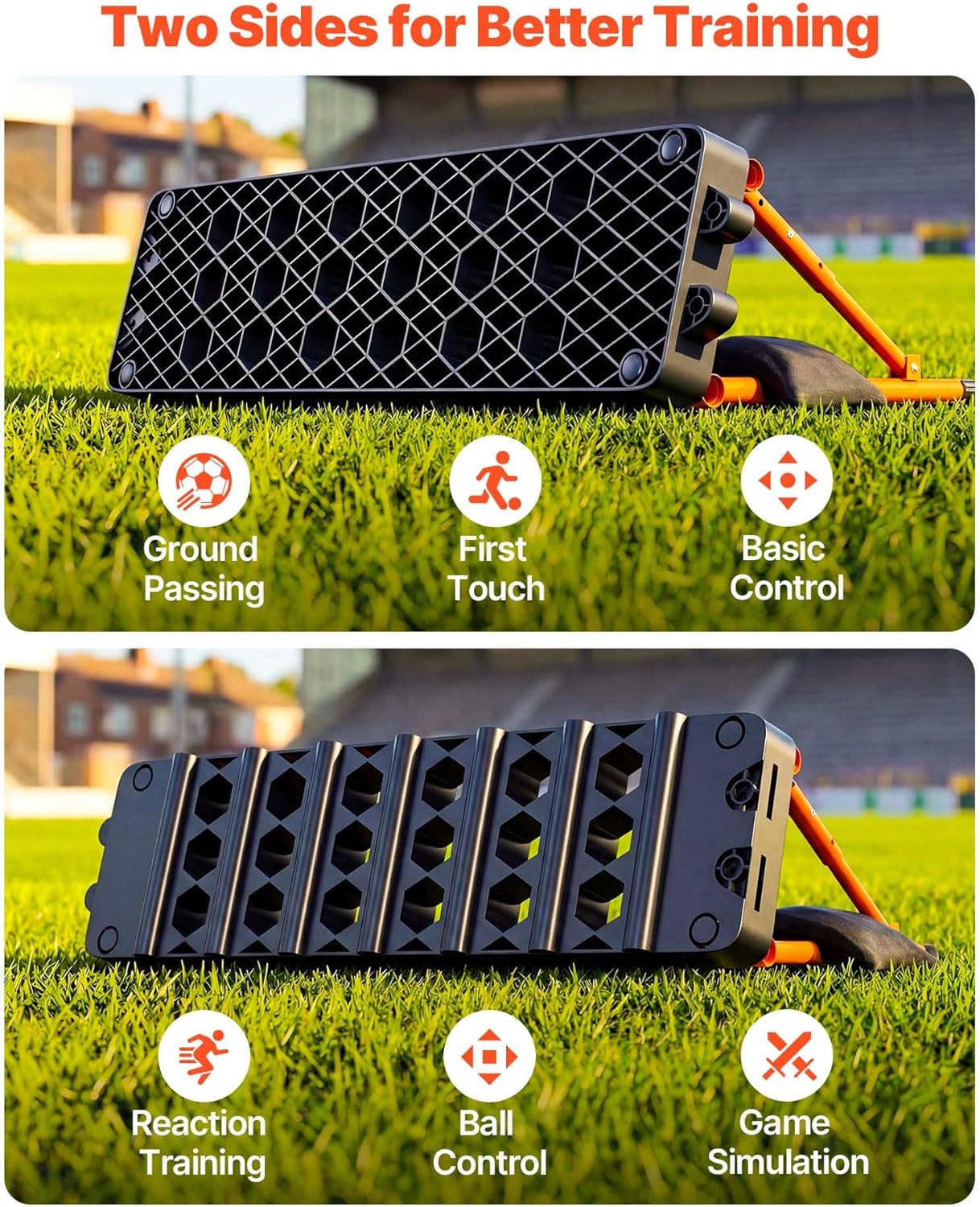 VEVOR Soccer Rebounder Board, Mult-Adjustable Angles Portable Soccer Rebound Wall, Foldable Kickback Board, Soccer Practice Equipment, Ideal for Kids & Adults Passing & Shooting Drills - Image 2