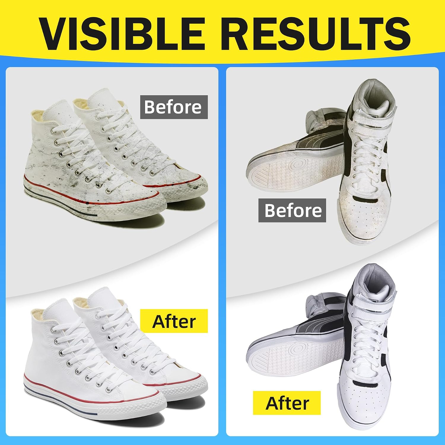 Shoe Cleaner Kit – Foam Cleaner for White Shoes & Sneakers, 6.76 fl oz | Fast Dirt And Stain Removal, Anti-Yellowing Care For Leather, Canvas, Mesh, Knit And Rubber, Brush & Towel Included - Image 3