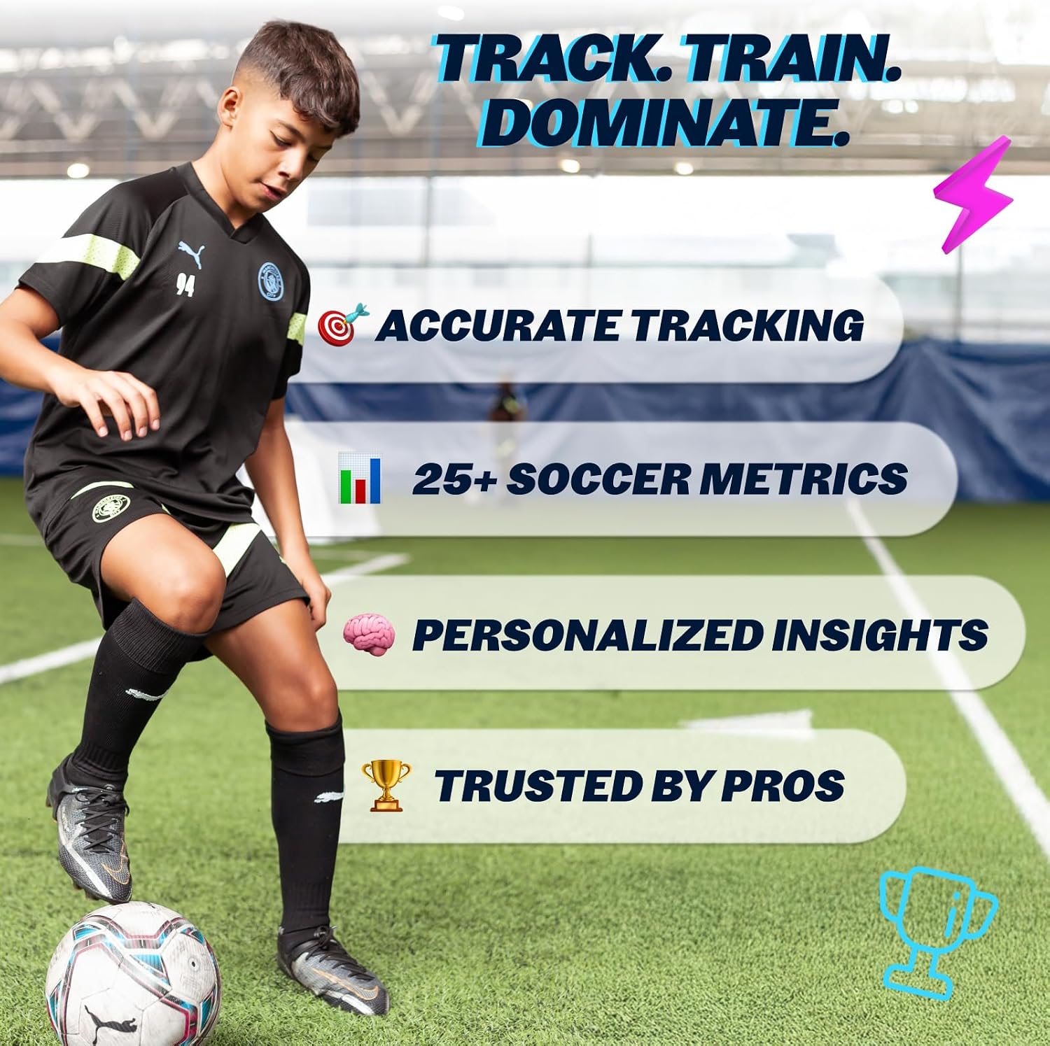 CITYPLAY Smart Soccer Tracker for Cleats - Training Sensor for Youth | Tracks 25+ Technical & Physical Metrics - 12-Month App Access - High-Precision Foot Wearable Technology - Ideal Soccer Gift - Image 2
