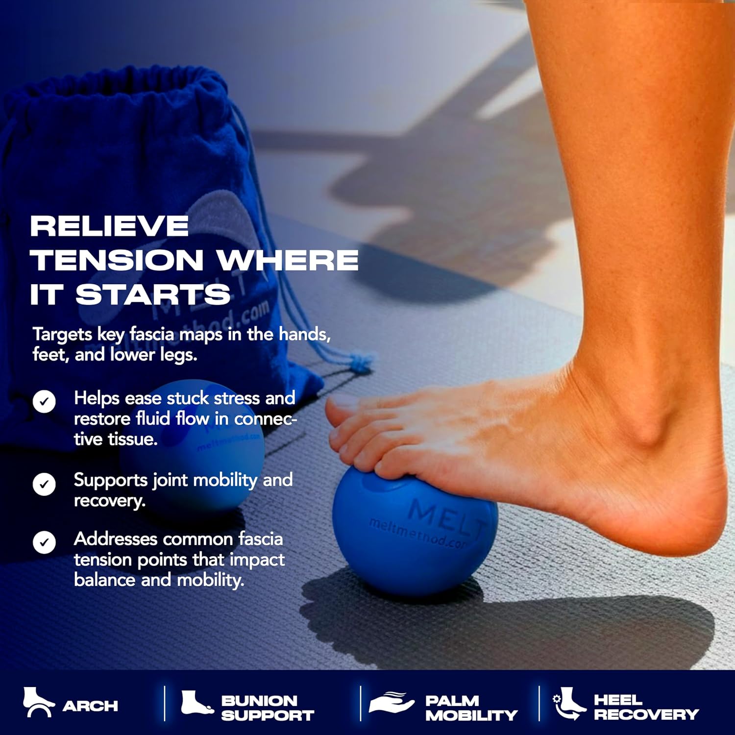 MELT Method Hand & Foot Therapy Ball Kit w/ Sensory FasciaPoint - Therapy Massage Ball Set and Massage Roller for Plantar Fasciitis, Trigger Point, & Myofascial Release - Hand & Foot Roller Massager - Image 4