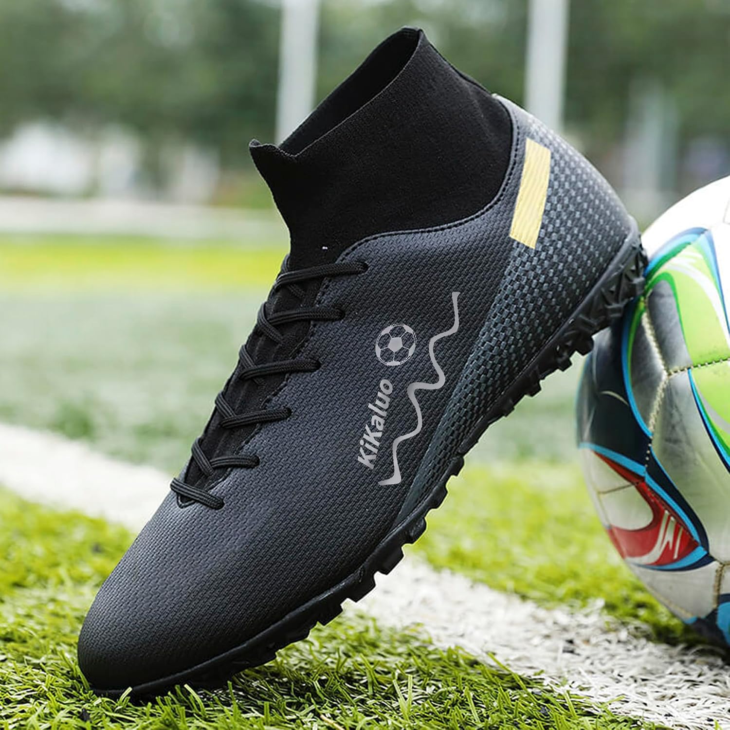 Men's Soccer Shoes Football Cleats High-Tops Lace-Up Non-Slip Spikes Athletic Baseball Sneaker - Image 6