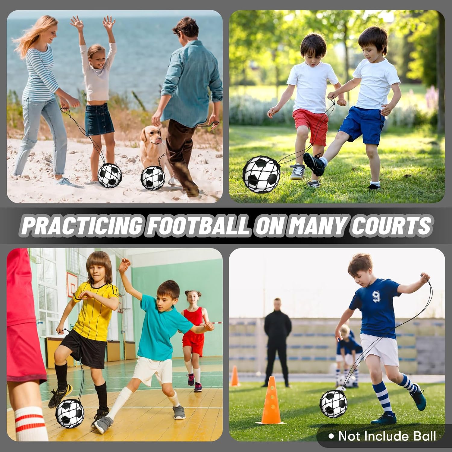 Soccer Kick Trainer 2 Psc with Return Net - Football Training Equipment for Boys & Girls - Practice Gear Compatible with Size 3 4 5 Balls - Image 7