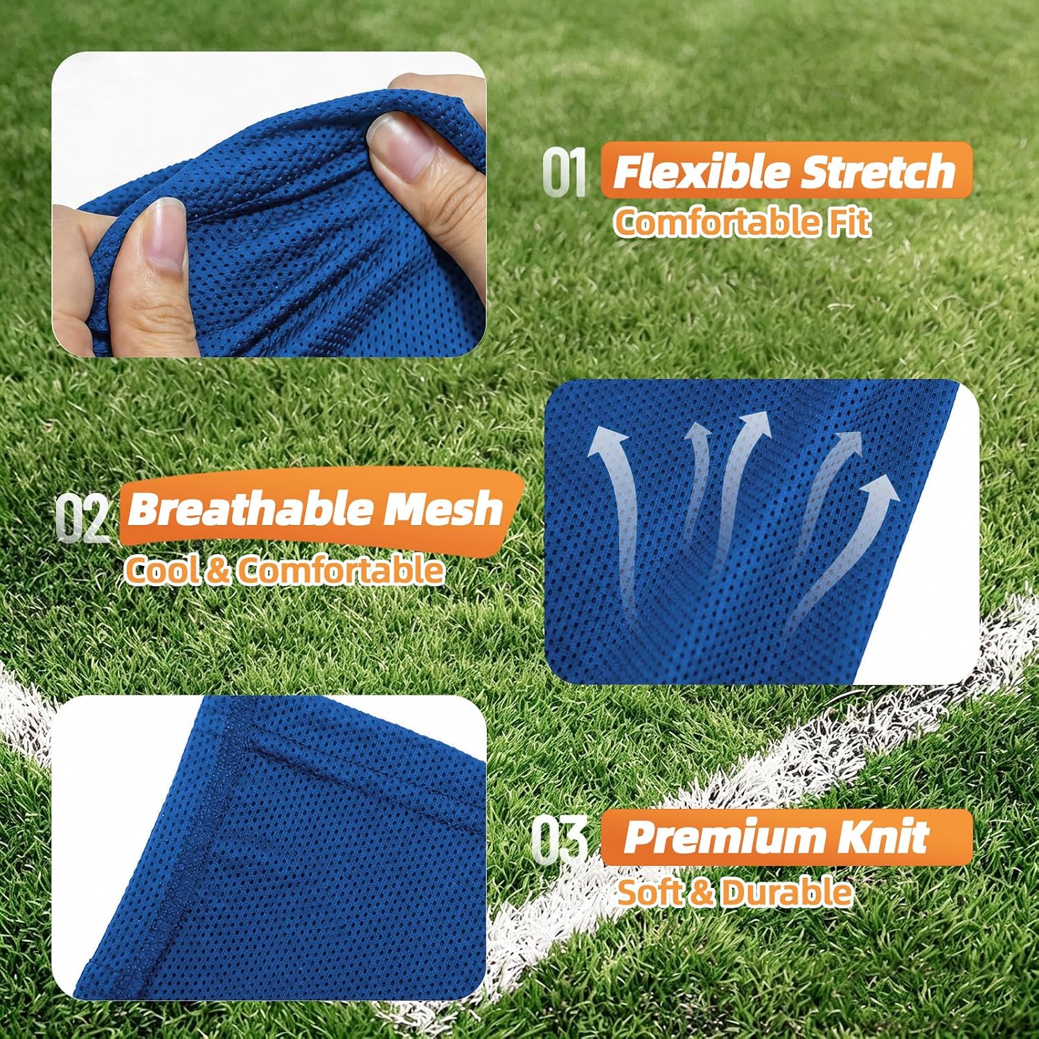 Shin Guard Sleeves 2 Pairs, Soccer Sleeves for Kids & Youth Ages 3-15 - Image 2