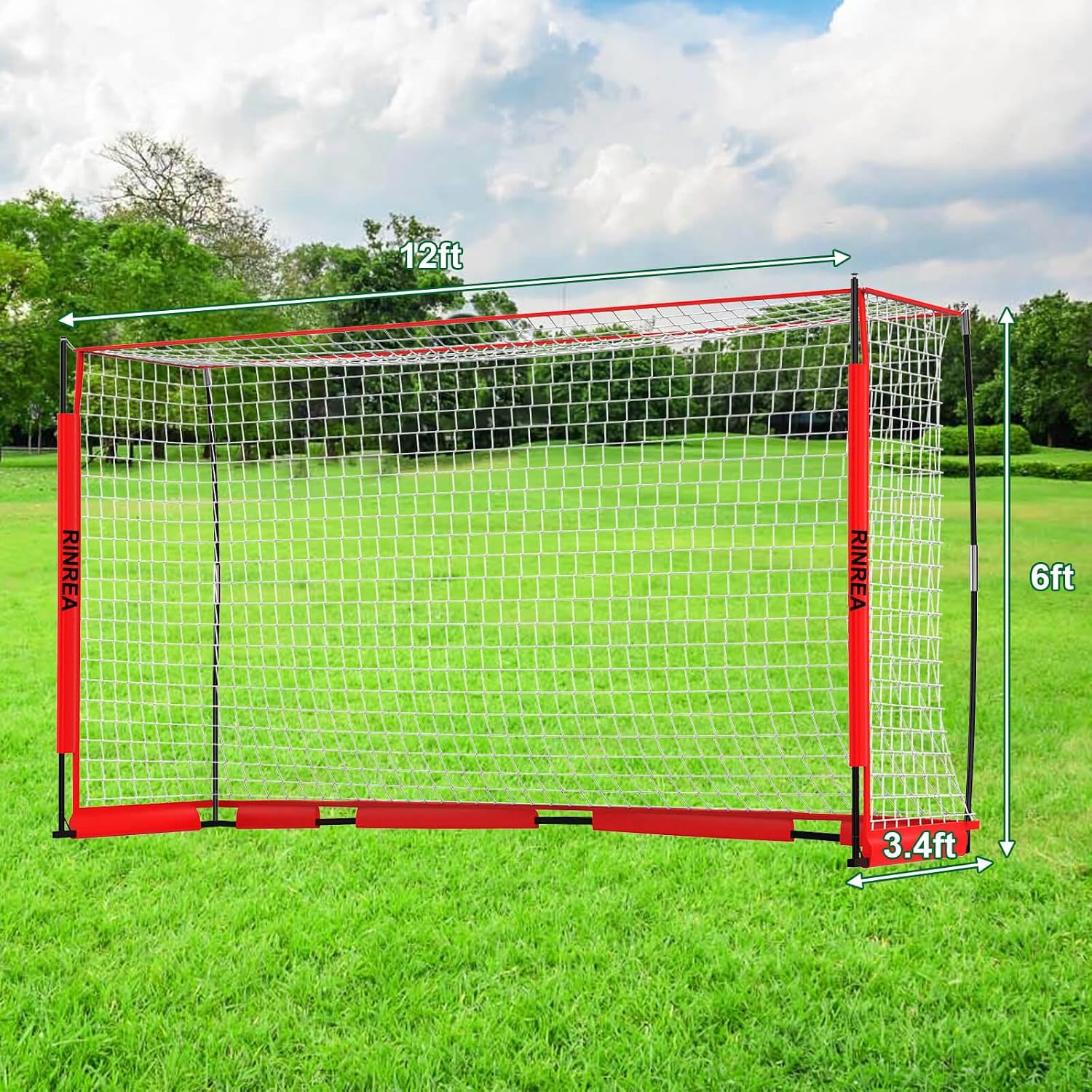 Portable Soccer Goal, Soccer Nets for Backyard with Agility Ladder | 12x6FT/14x7FT, Quick Setup & Disassemble, Stability & Durability, Team & Goalie Training, Carry Bag, Ground Nails - Image 2