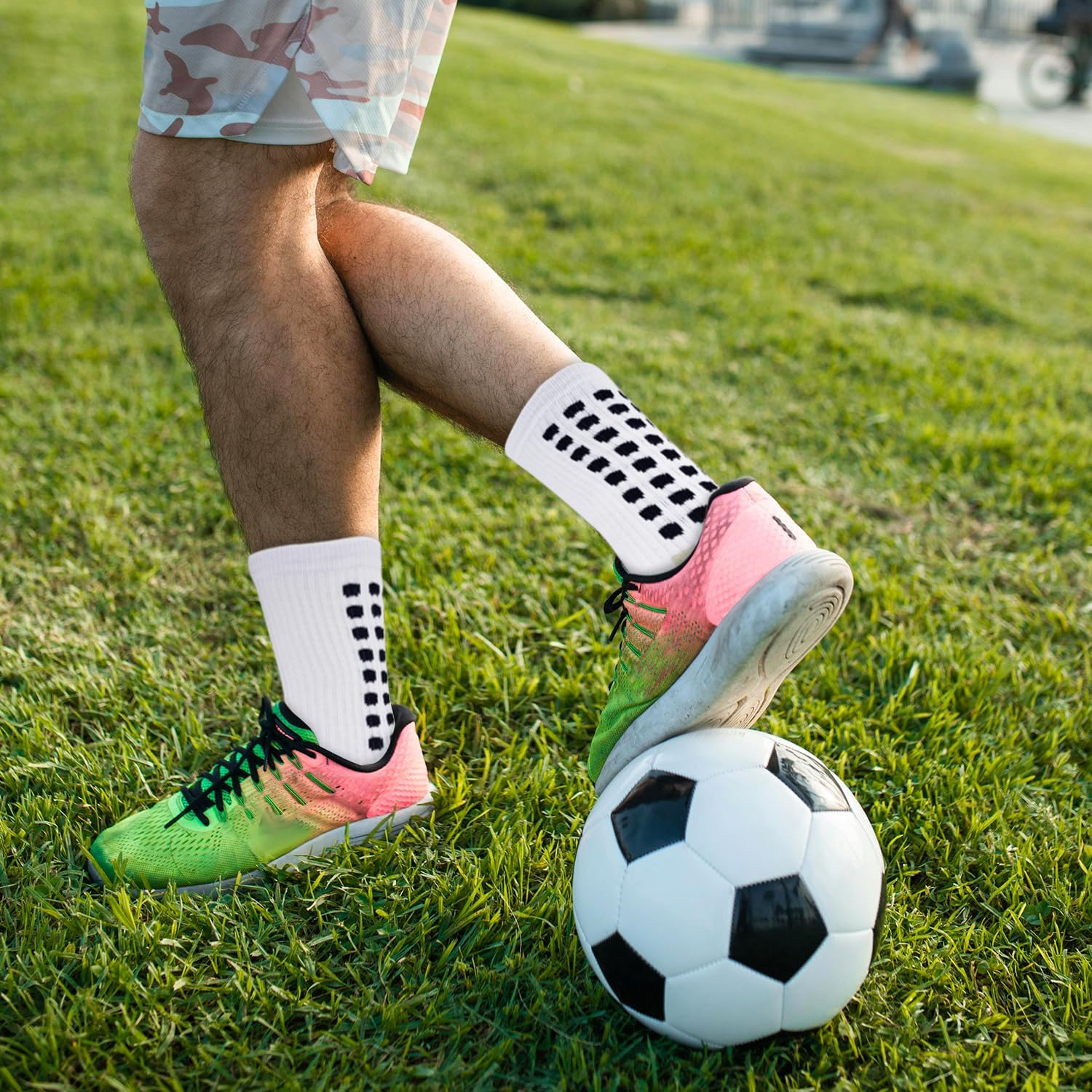 5 Pairs Soccer Grip Socks Men: Non Slip Grippy Socks for Football Sports | Arch Support Anti-Slip Engineered for Performance and Comfort for Soccer, Basketball Athletic Running - Image 3