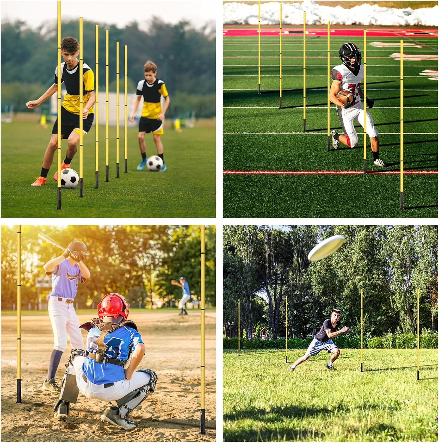 Soccer Agility Training Equipment: 6 Soccer Agility Poles, 20ft Agility Ladder, 10 Soccer Cones, 1 Jump Rope. Soccer Training Poles for Speed Training, Agility Training - Image 6