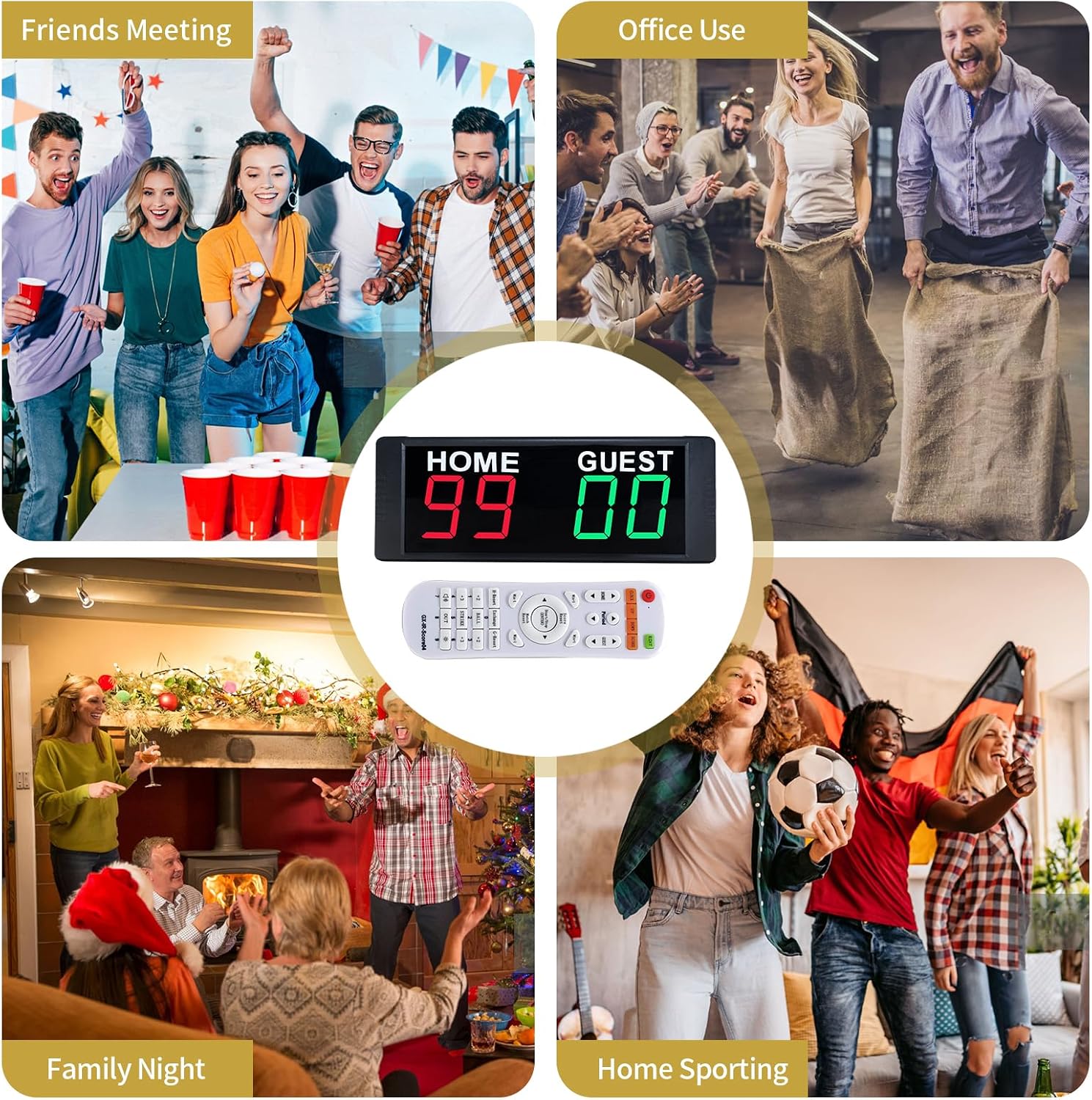 YZ LED Portable Digital Scoreboard, Tabletop Electronic Scoreboard with Remote, Score Keeper for Games Cornhole/Basketball/Ping Pong/Baseball/Tennis/Volleyball Indoor Outdoor - Image 6