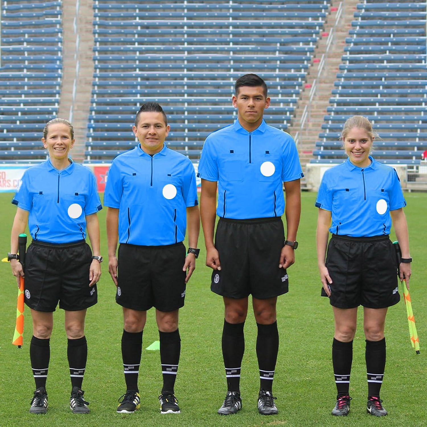 Pro Soccer Referee Shirt Jersey Short Sleeve Ref Costume Uniform with Badge Holder, Referee Wallet, Red & Yellow Cards - Image 6