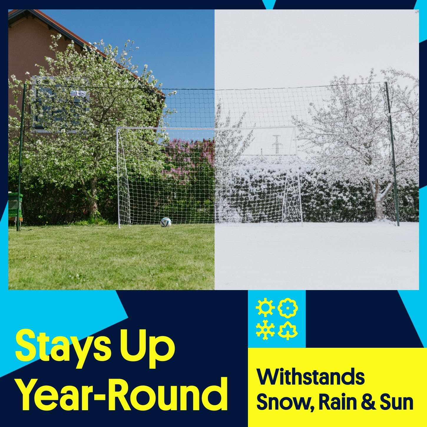 Open Goaaal Soccer Goal, Rebounder and Backstop Net | All-in-one backyard system; continuous shooting practice and missed-shot protection - Image 9