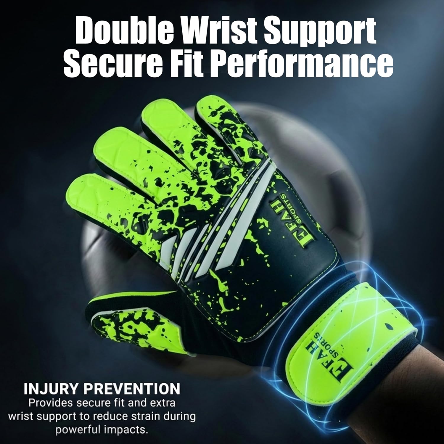 Soccer Goalie Goalkeeper Gloves for Kids Boys Children Youth | Strong Grip Latex Palm - Image 3