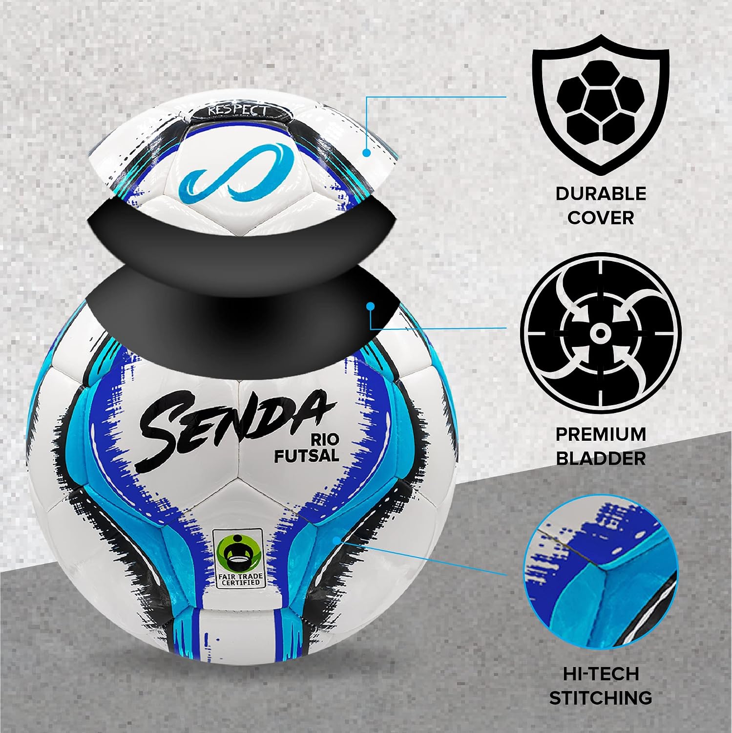 Senda Rio Premium Training Low-Bounce Futsal Ball, Fair Trade Certified - Image 2