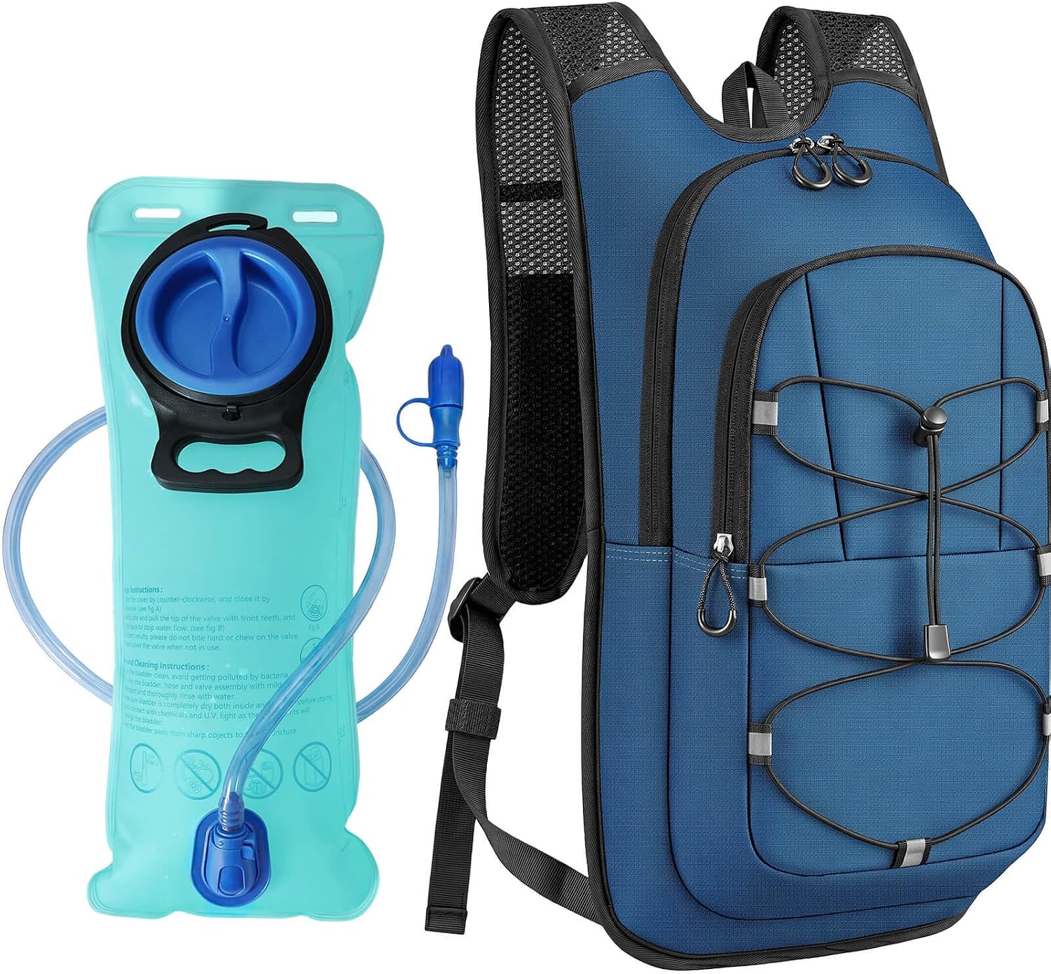 MIYCOO Hydration Backpack - Hiking Water Backpack with 2L Water Bladder | Running Hydration Vest Backpack for Men Women, Lightweight Hydration Pack for Hiking, Cycling, Climbing
