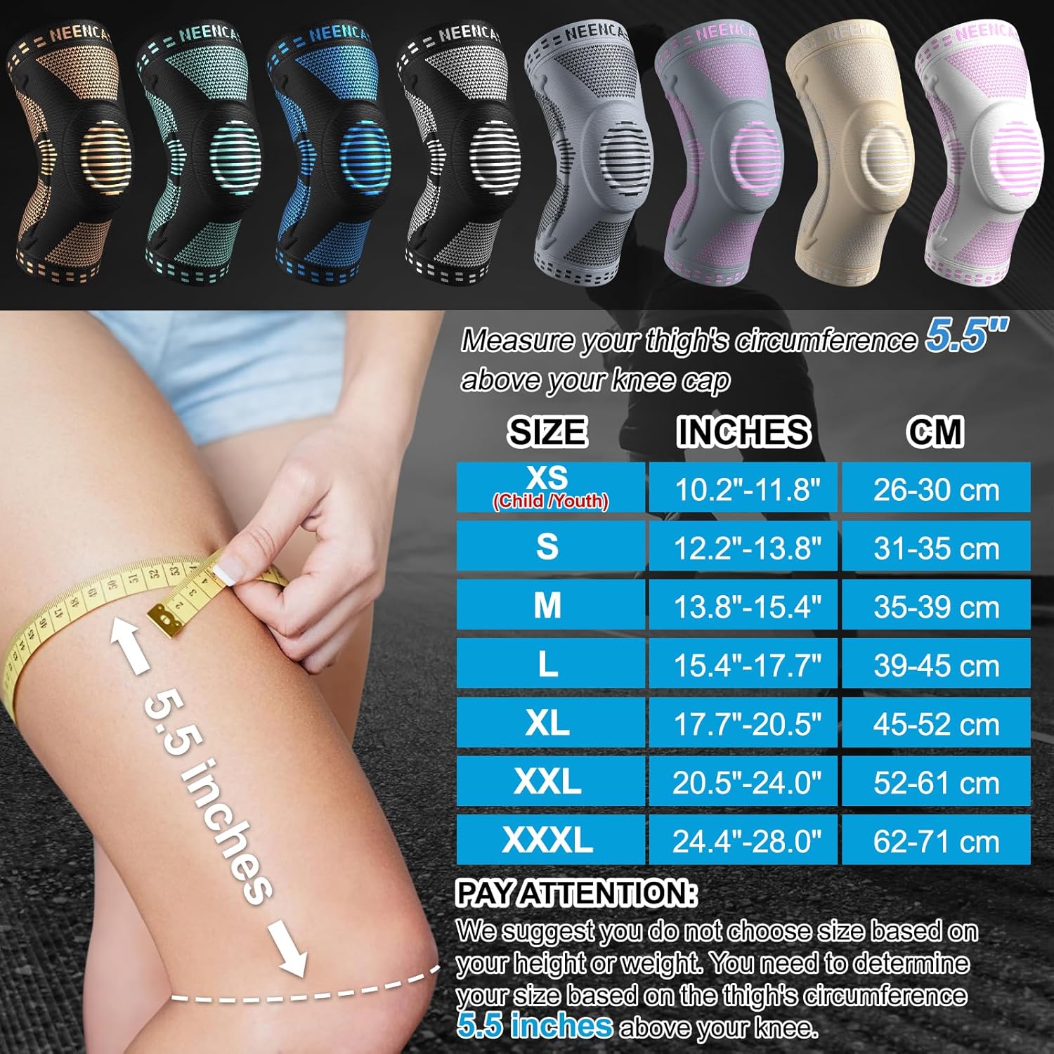 NEENCA Professional Knee Brace, Medical Knee Support for Women & Men Relief | Patented Patella Gel Pad & Side Stabilizers, Compression Sleeve for Knee Pain, Swelling, ACL, PCL, Arthritis, Sports, Workout - Image 4