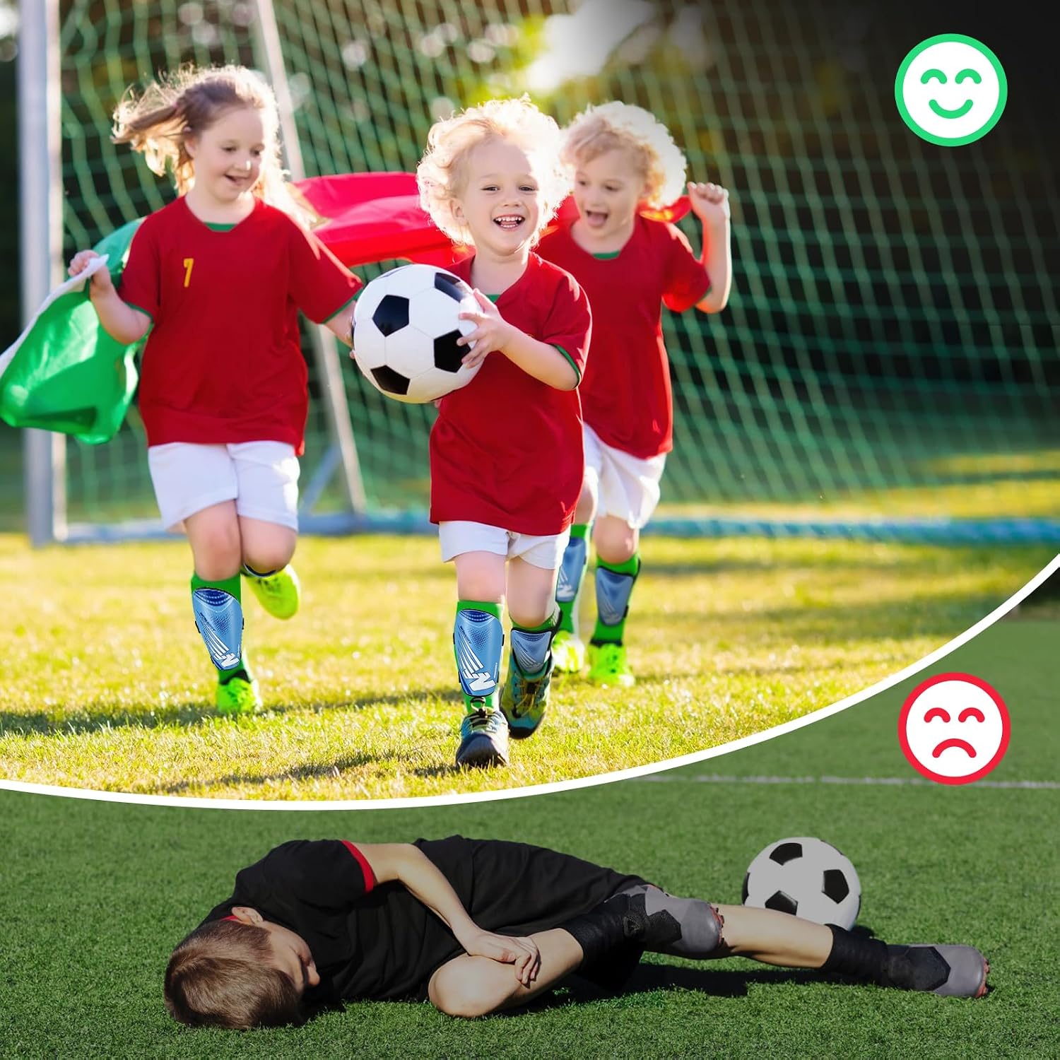Shin Guards Soccer Kids Toddler, Shin Guard for Boys Girls 2-18 Years Old | Soccer Shin Guard, Football Shin Pads Protection Equipment with Adjustable Straps, Youth Teenagers - Image 5