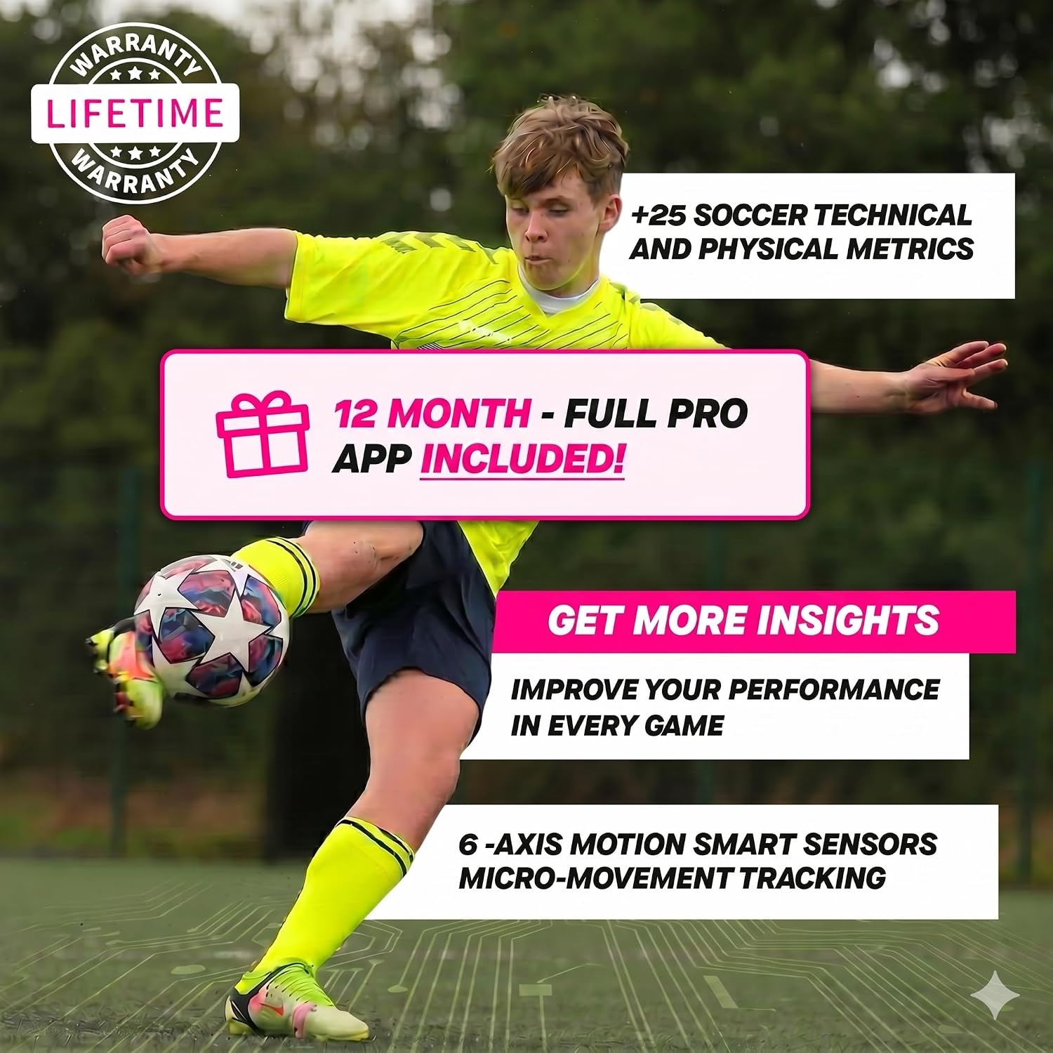 2.0 Smart Soccer Tracker - AI Soccer Sensor for Aspiring Players, Stop Guessing and Start Improving with Real Data, Tracks Every Touch, Step and Movement, FIFA Certified Wearable - Image 2