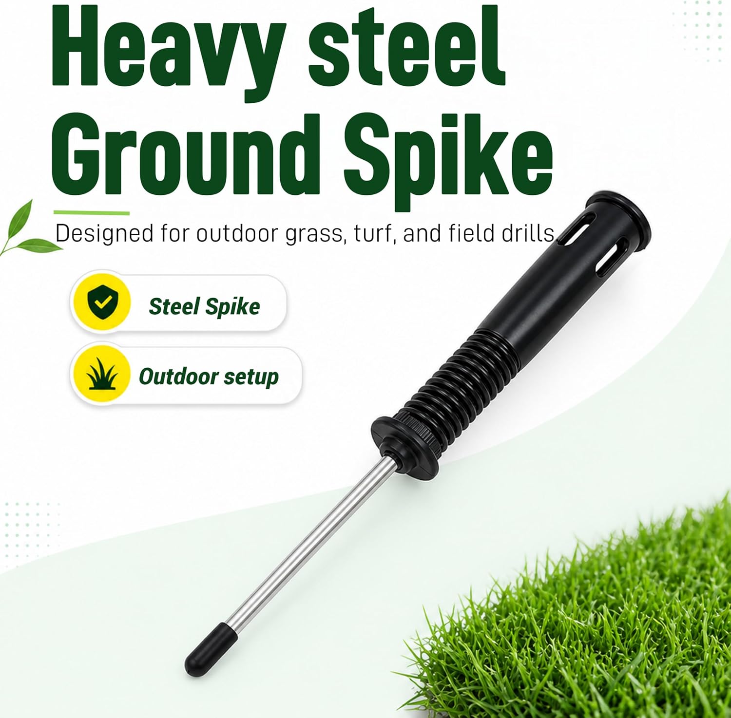 5 FT Adjustable Soccer Agility Poles with Steel Ground Spring Nails | Speed and Agility Training Equipment for Soccer, Football, Basketball, Dog and Horse Drills (6 Pack) (Yellow) - Image 5