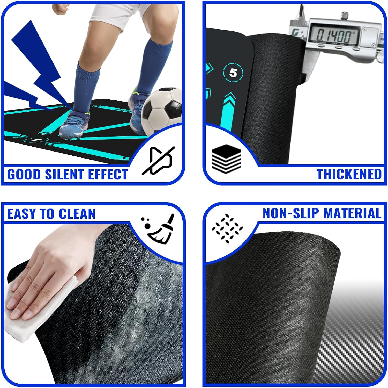 Soccer Training Mat, Soccer Practice Equipment for Footwork and Agility | Soccer training equipment and soccer footwork training mat for dribbling ball control balance coordination and agility drills - Image 6