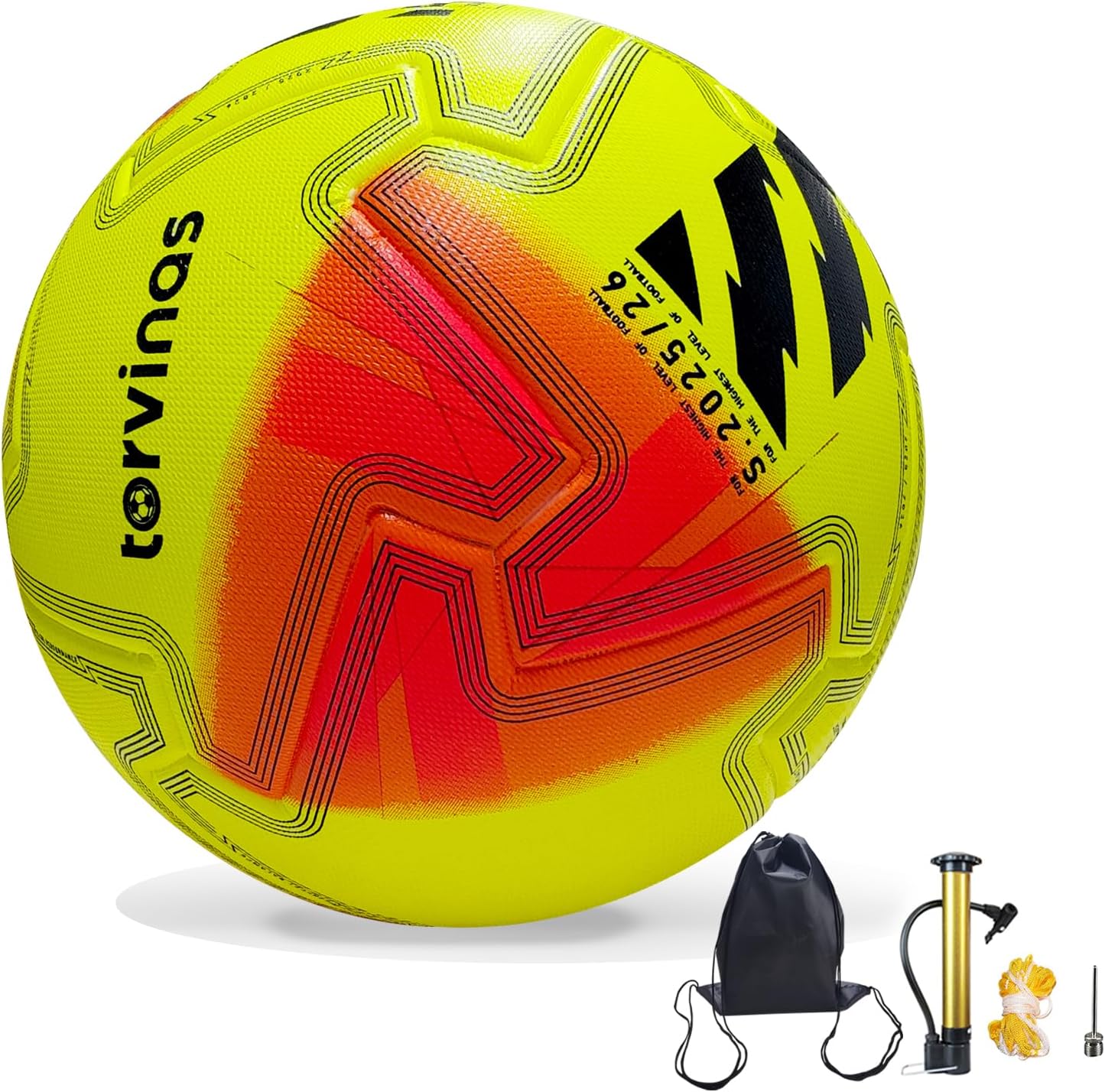 Soccer Ball Size 5,4 – Thermal Bonded Waterproof PU Leather | Professional Training & Match Ball for Youth & Adults, with Pump & Bag, Training Gift Set