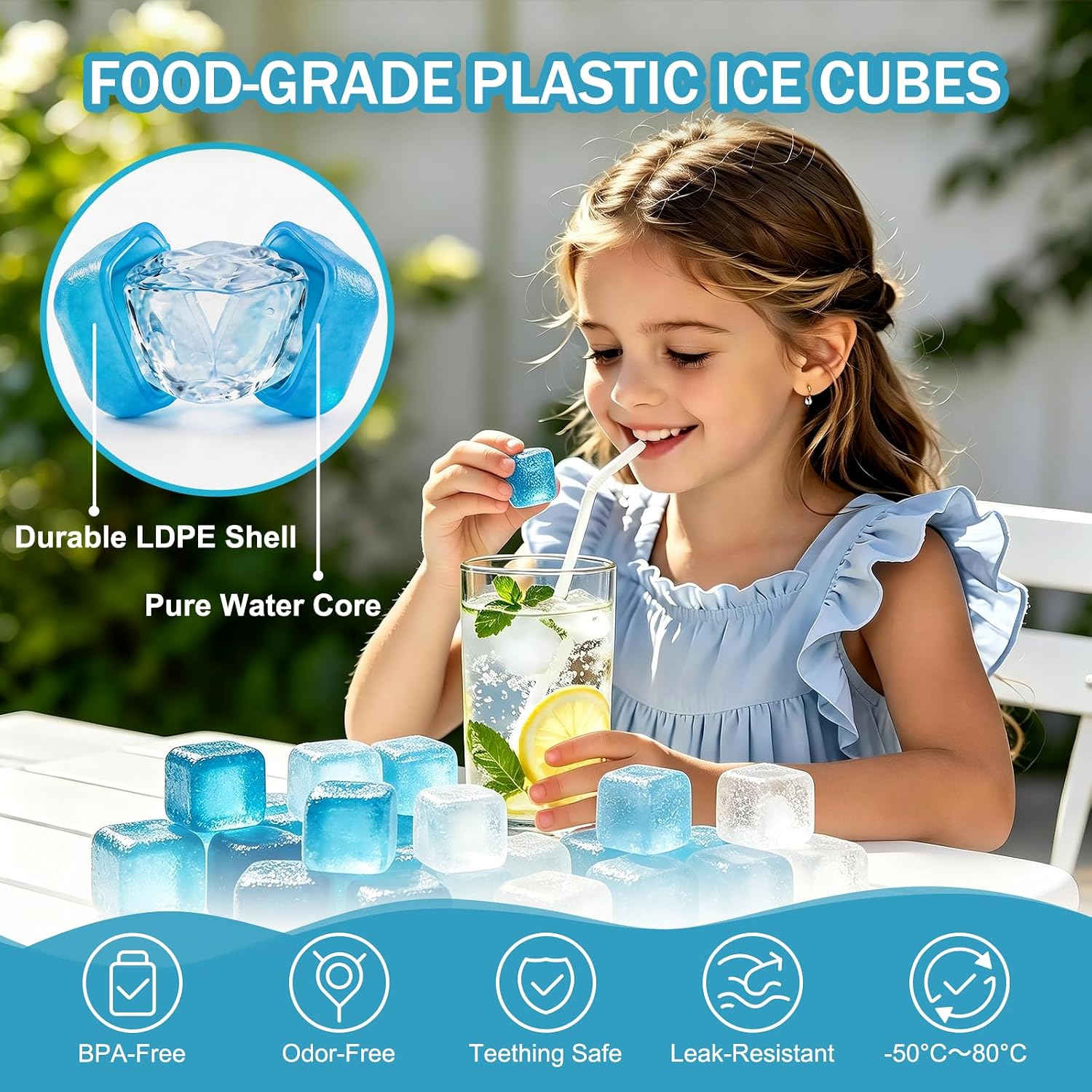 SHENGQIPC Reusable Ice Cubes for Camping, 360 Pack, 12 lbs | No Mess, No Diluting, BPA-FREE, Slow Melt, Refreezable, Large Pack for Drinks, Cooler, Party, Bars, Ice Bath, Outdoor Parties - Image 2